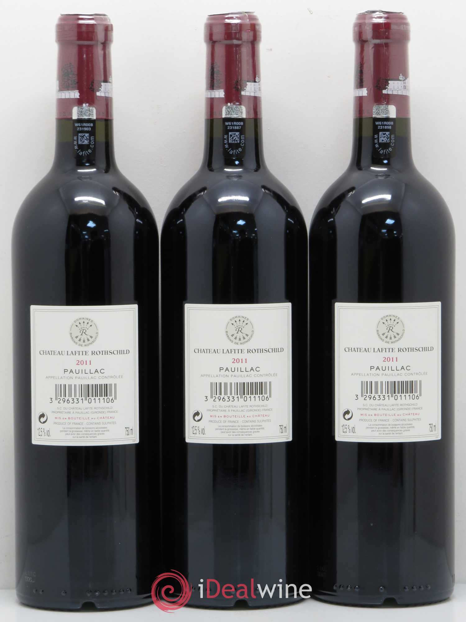 Château Lafite Rothschild 1er Grand Cru Classé 2011 - Lot de 3 bouteilles - 1