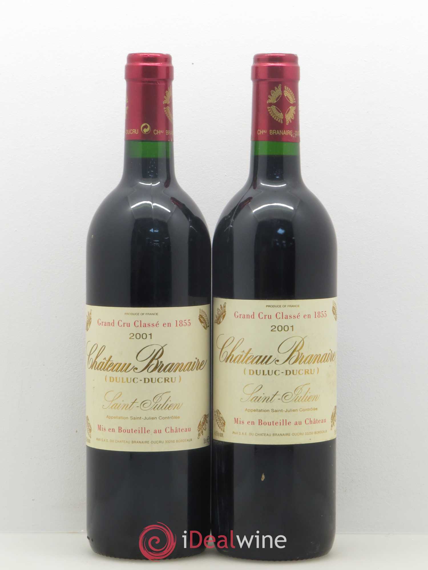 Château Branaire Ducru 4ème Grand Cru Classé 2001 - Lot de 2 bouteilles - 0