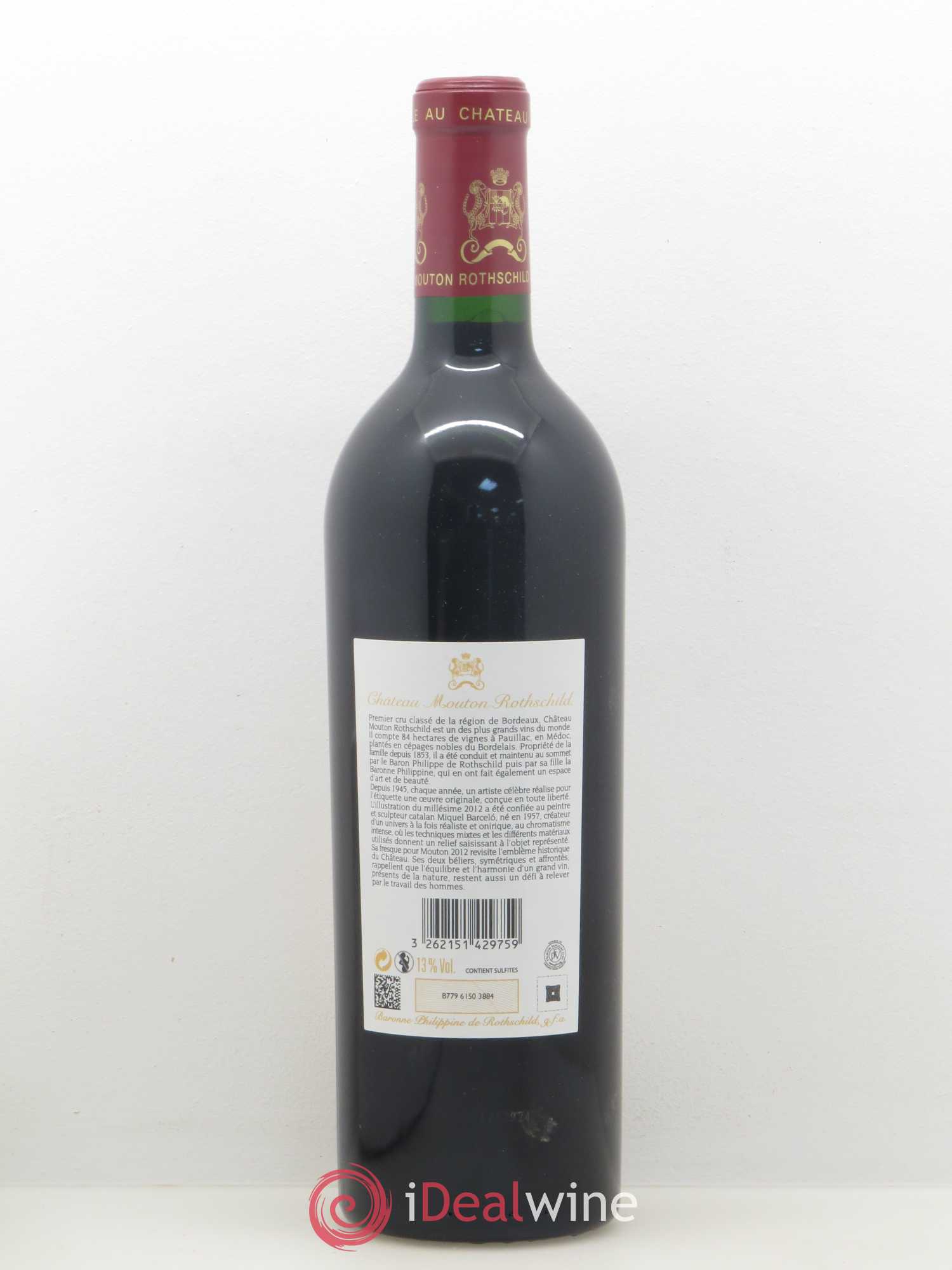 Château Mouton Rothschild 1er Grand Cru Classé 2012 - Lot de 1 bouteille - 1