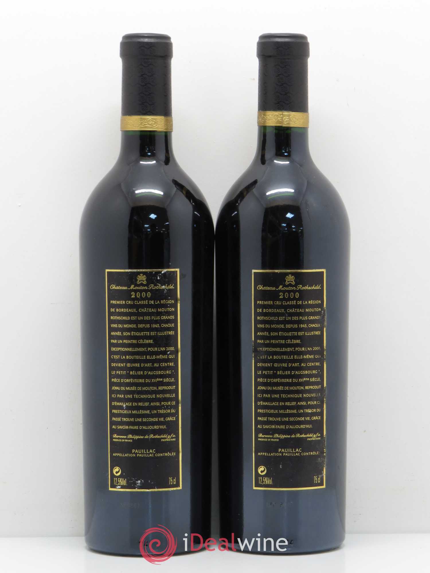 Château Mouton Rothschild 1er Grand Cru Classé 2000 - Lot de 2 bouteilles - 1