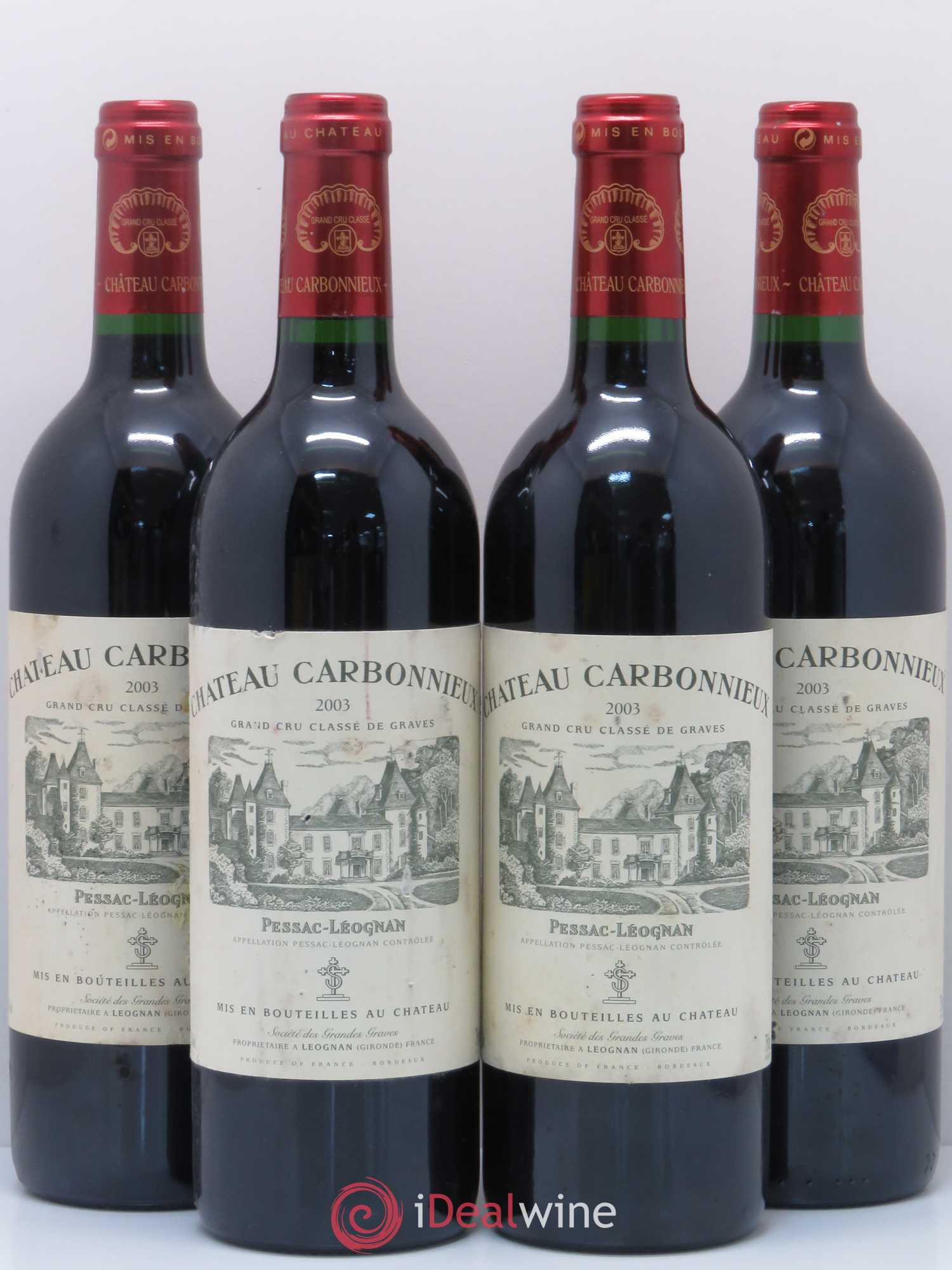 Château Carbonnieux Cru Classé de Graves 2003 - Lot de 4 bouteilles - 0