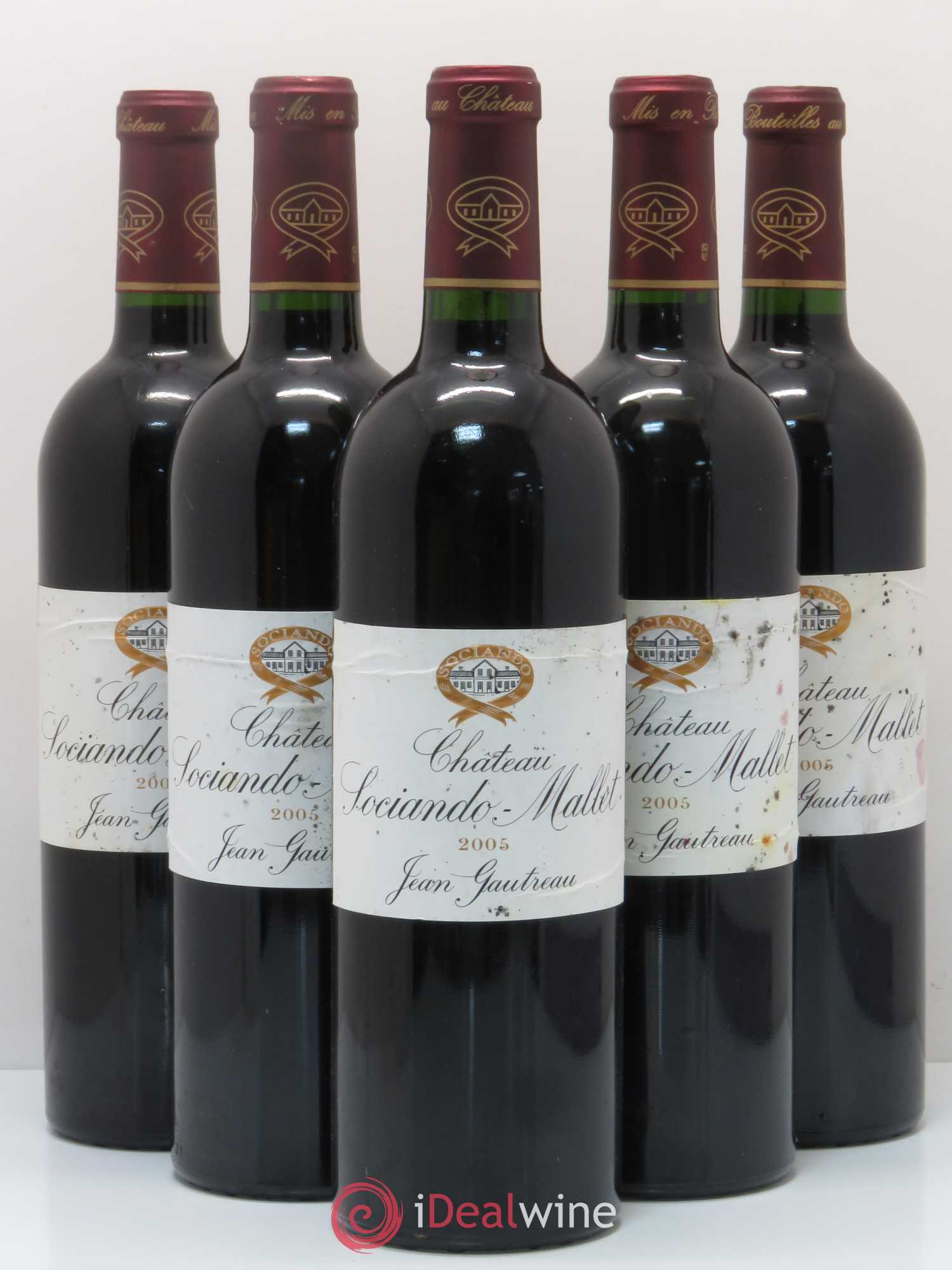Château Sociando Mallet 2005 - Lot de 5 bouteilles - 0