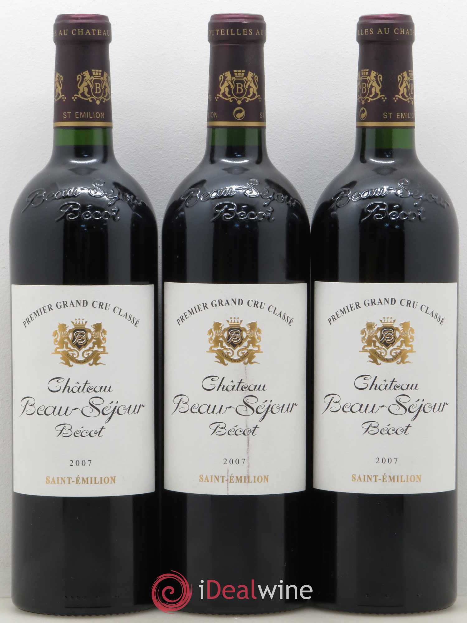 Château Beau-Séjour Bécot 1er Grand Cru Classé B 2007 - Lot de 3 bouteilles - 0