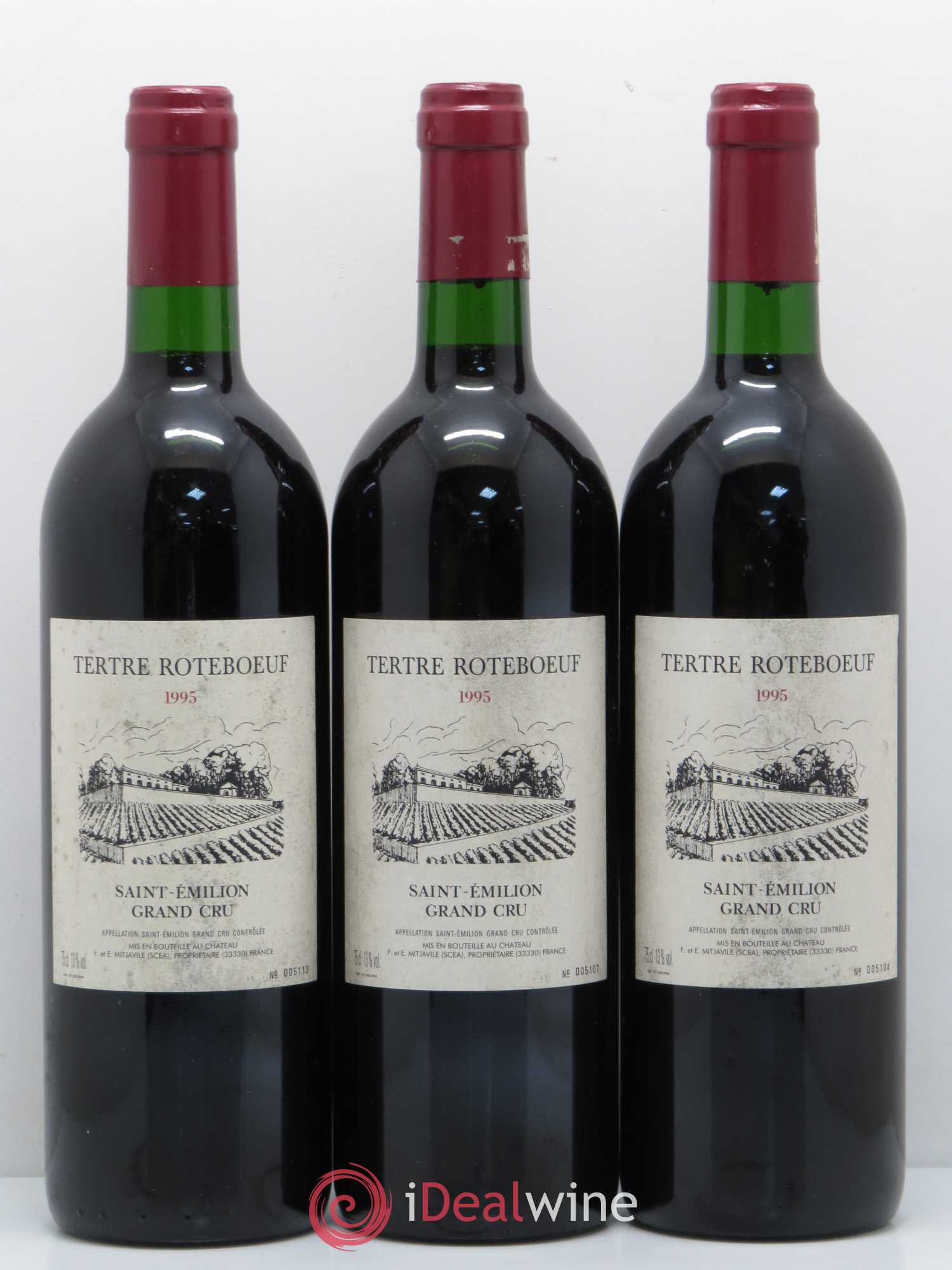 Château Tertre Roteboeuf 1995 - Lot de 3 bouteilles - 0