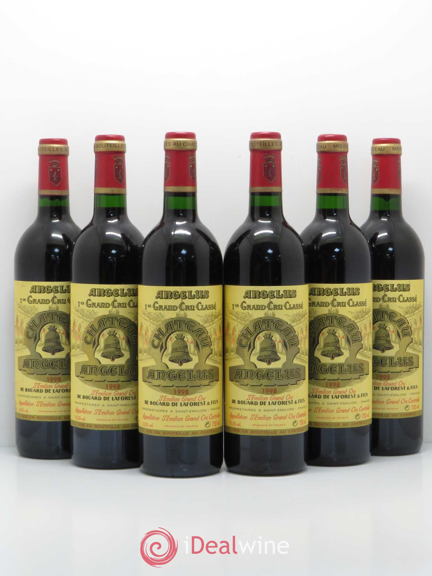 Château Angélus 1er Grand Cru Classé A 1998 - Lot de 6 bouteilles - 0