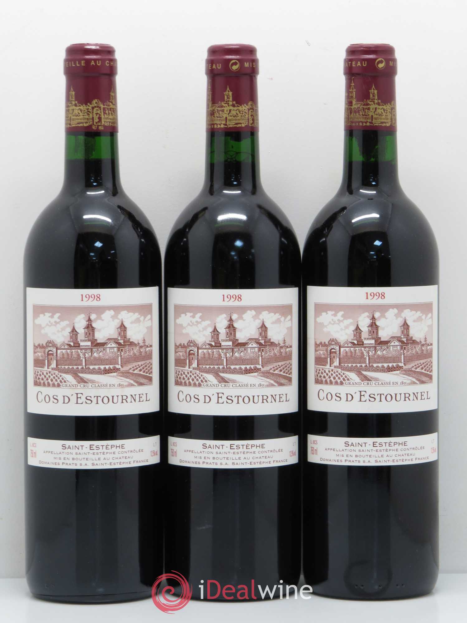 Cos d'Estournel 2ème Grand Cru Classé 1998 - Lot de 3 bouteilles - 0