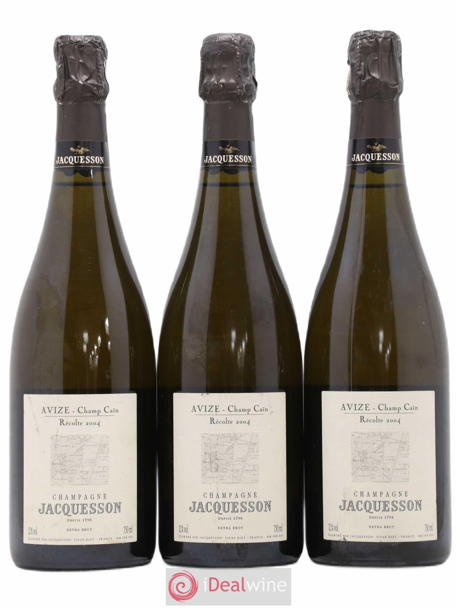 Avize Champ Caïn Extra-Brut Jacquesson 2004 - Lot de 3 bouteilles - 0