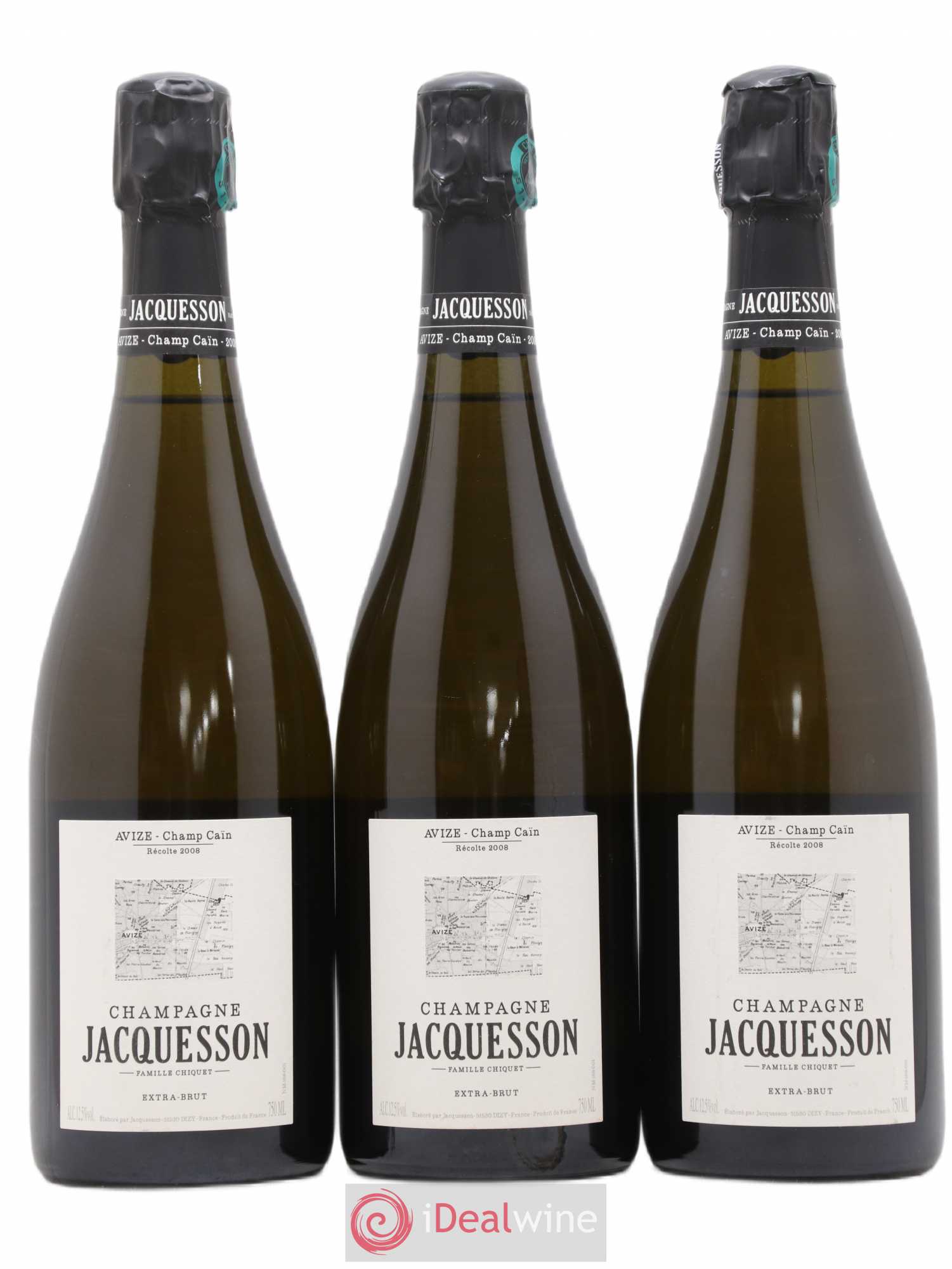 Avize Champ Caïn Extra-Brut Jacquesson 2008 - Lot de 3 bouteilles - 0