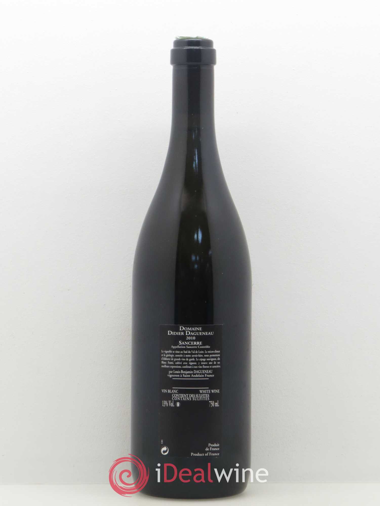Sancerre Le Mont Damné Chavignol Dagueneau (Domaine Didier - Louis-Benjamin) 2010 - Lot de 1 bouteille - 1