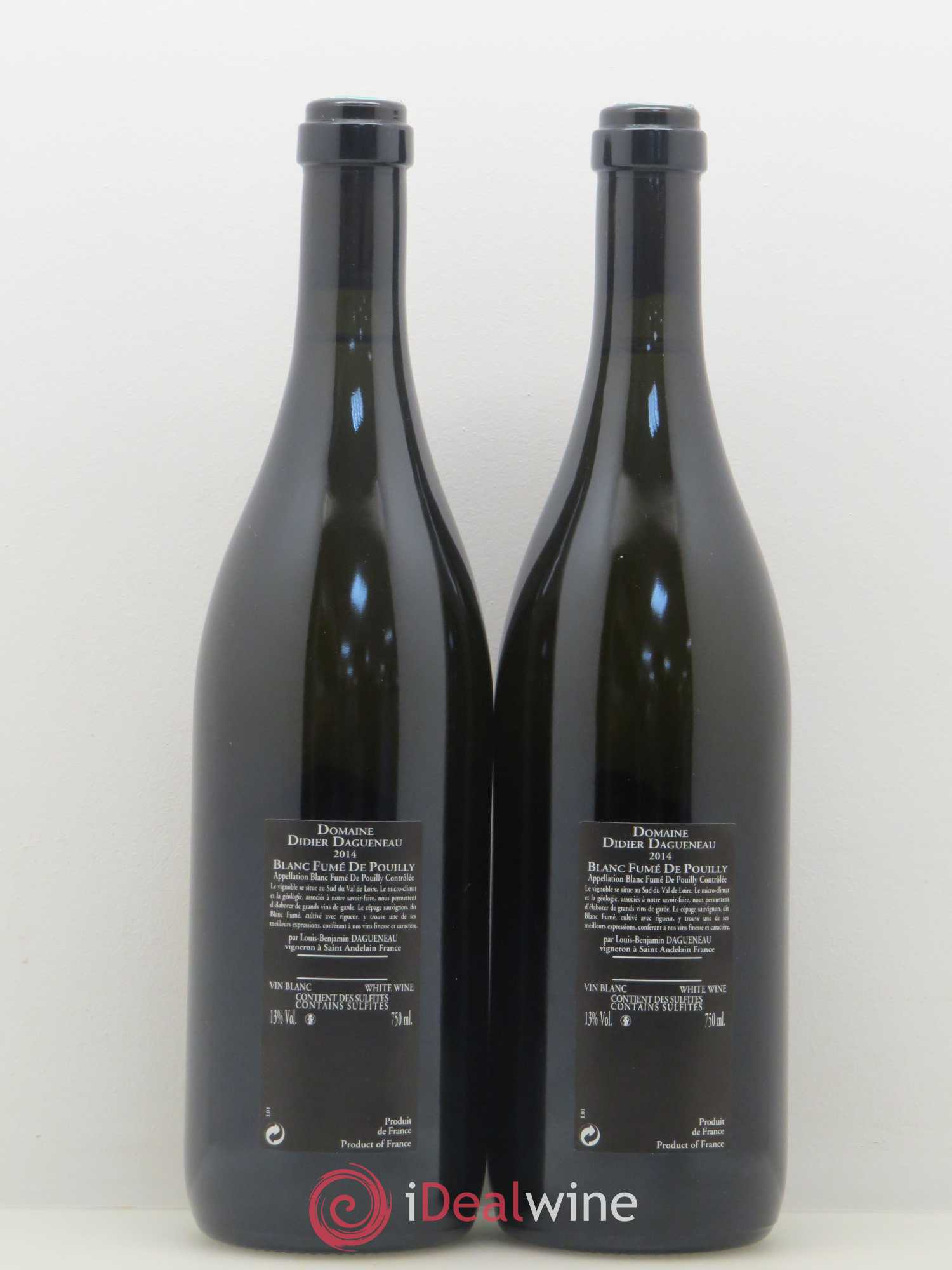 Vin de France (anciennement Pouilly-Fumé) Silex Dagueneau (Domaine Didier - Louis-Benjamin) 2014 - Lot de 2 bouteilles - 1