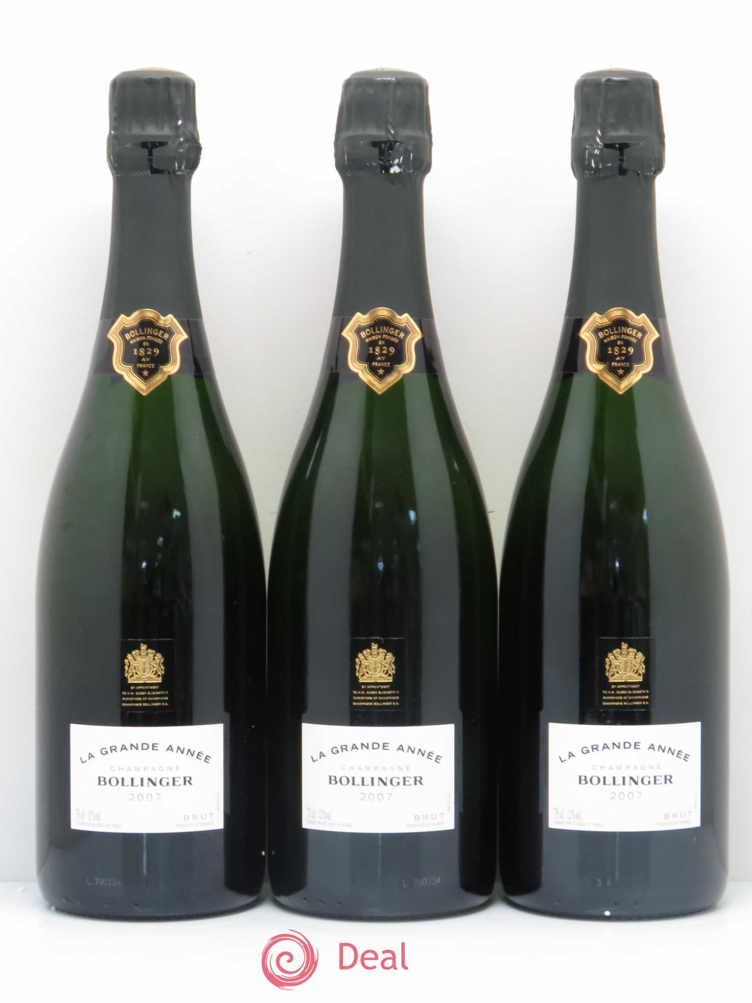 La Grande Année Brut Bollinger 2007 - Lot de 3 bouteilles - 0