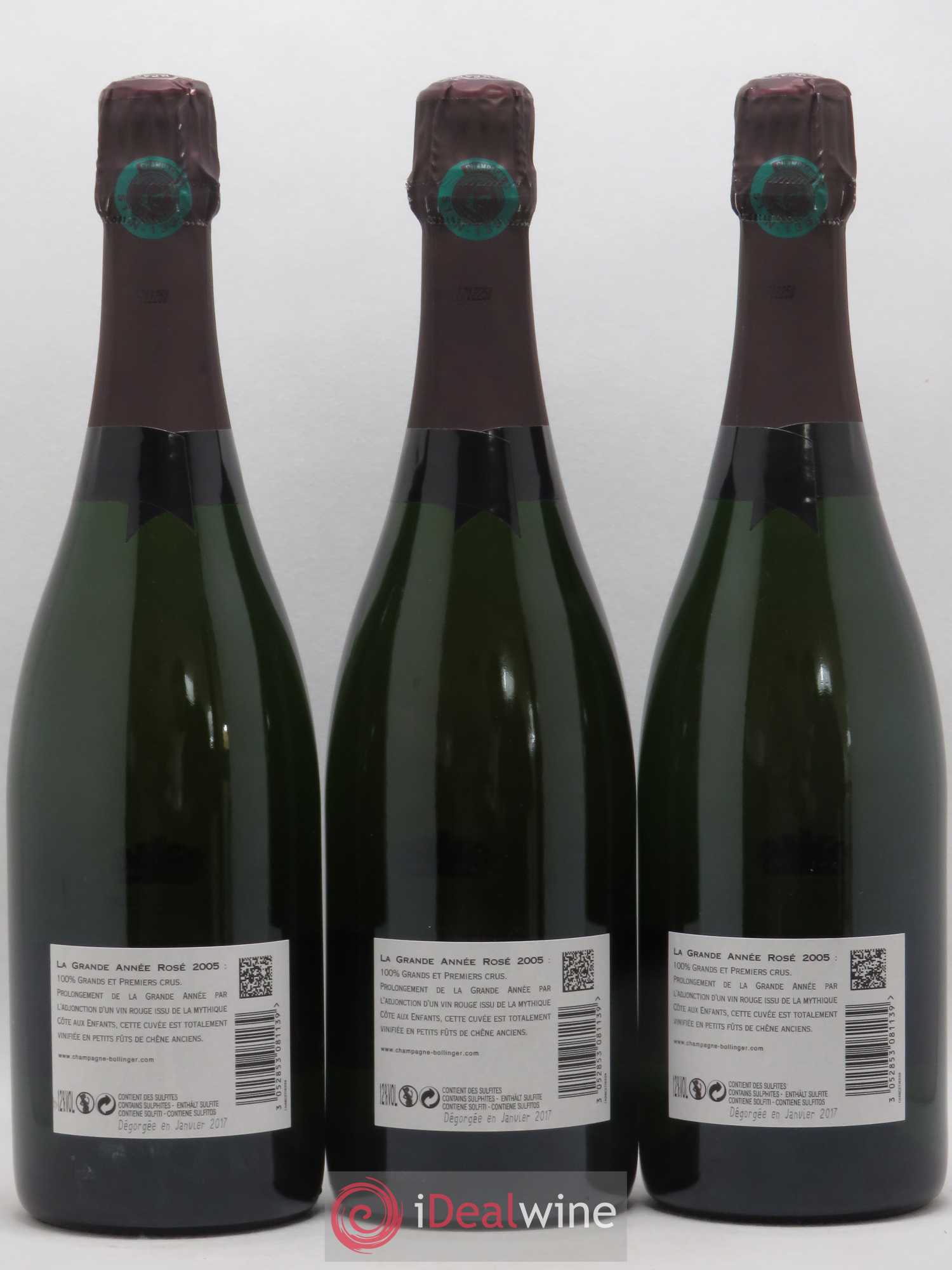 Grande Année Brut Bollinger 2005 - Lot de 3 bouteilles - 1