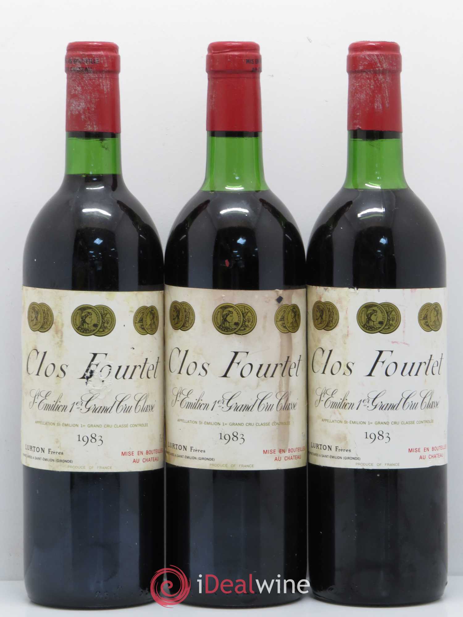 Clos Fourtet 1er Grand Cru Classé B 1983 - Lot de 3 bouteilles - 0