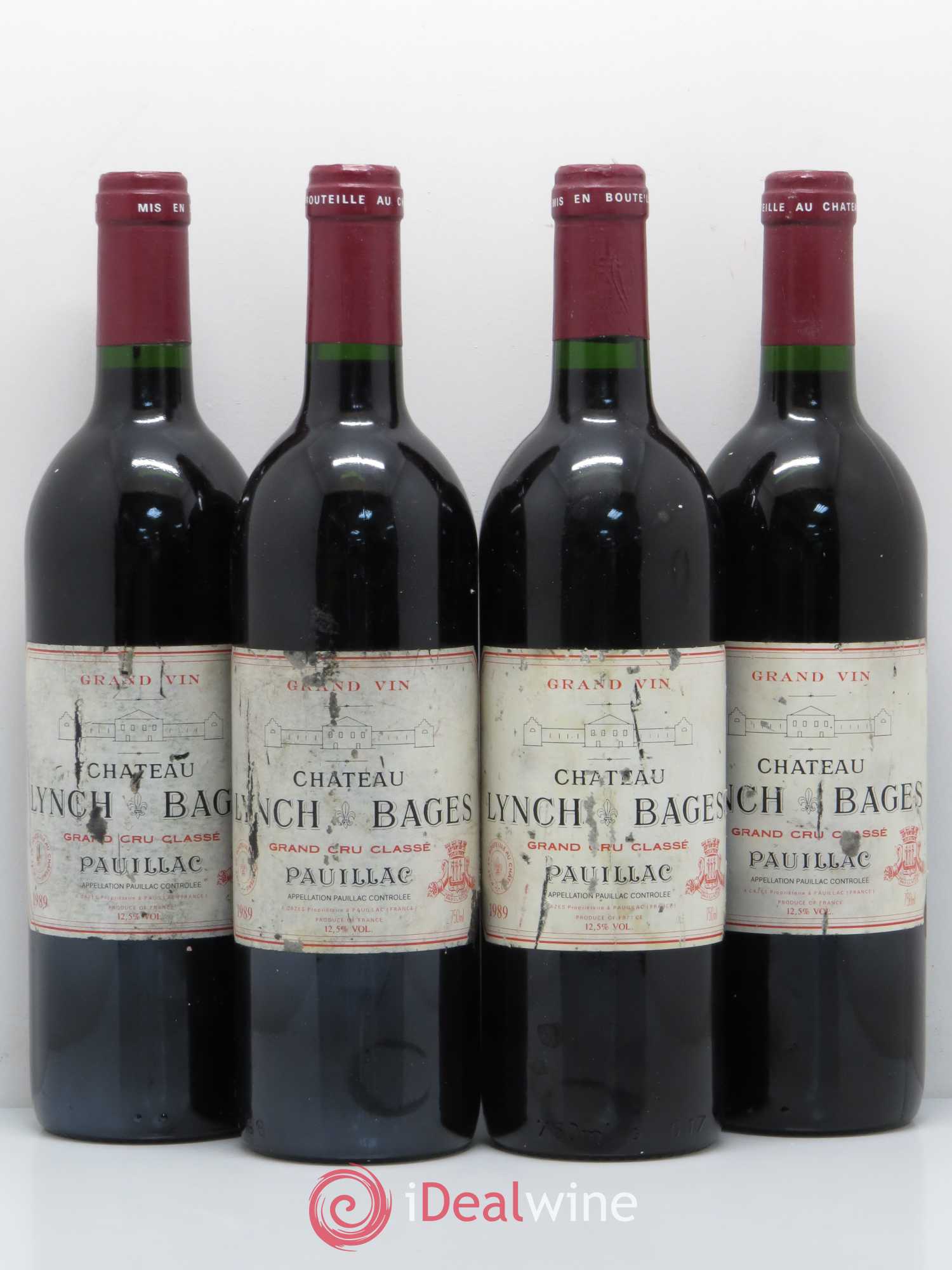 Château Lynch Bages 5ème Grand Cru Classé 1989 - Lot de 4 bouteilles - 0
