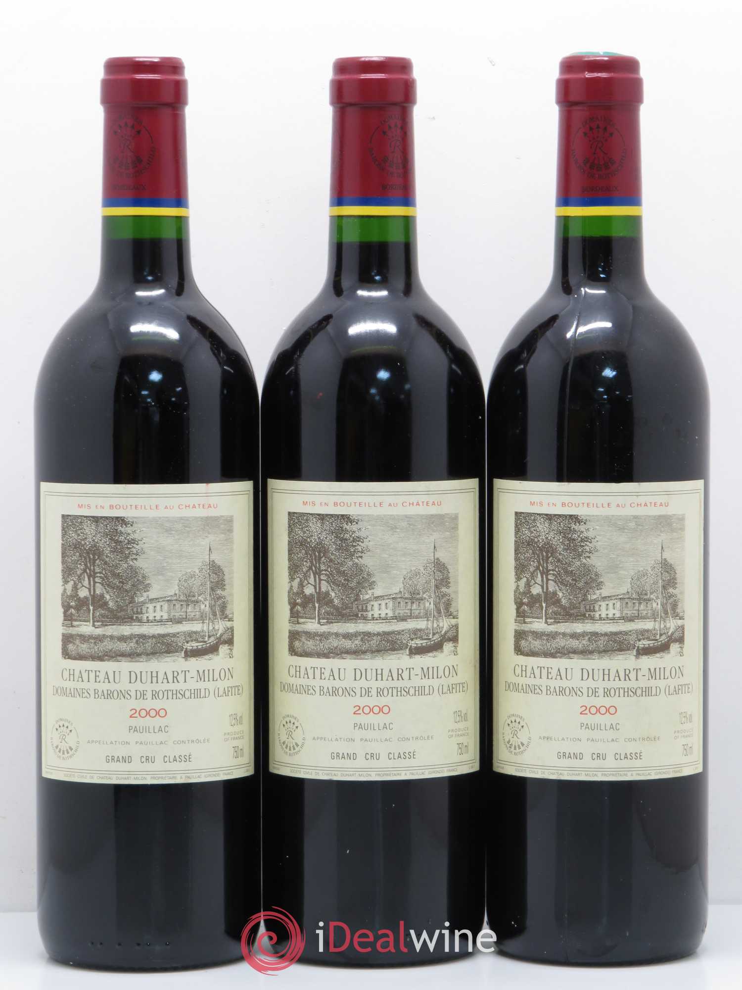 Château Duhart-Milon 4ème Grand Cru Classé 2000 - Lot de 3 bouteilles - 0