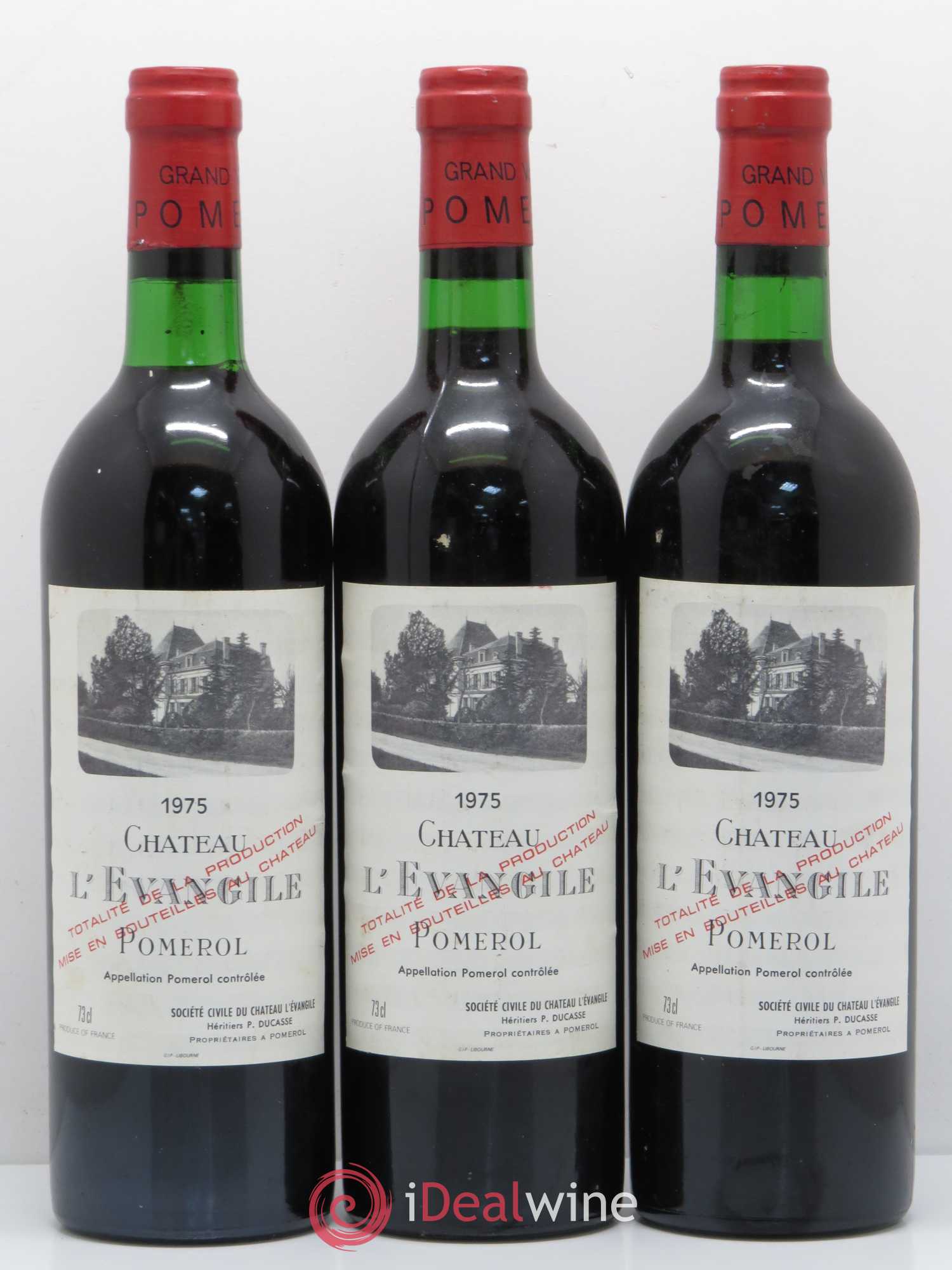 Château l' Évangile 1975 - Lot de 3 bouteilles - 0