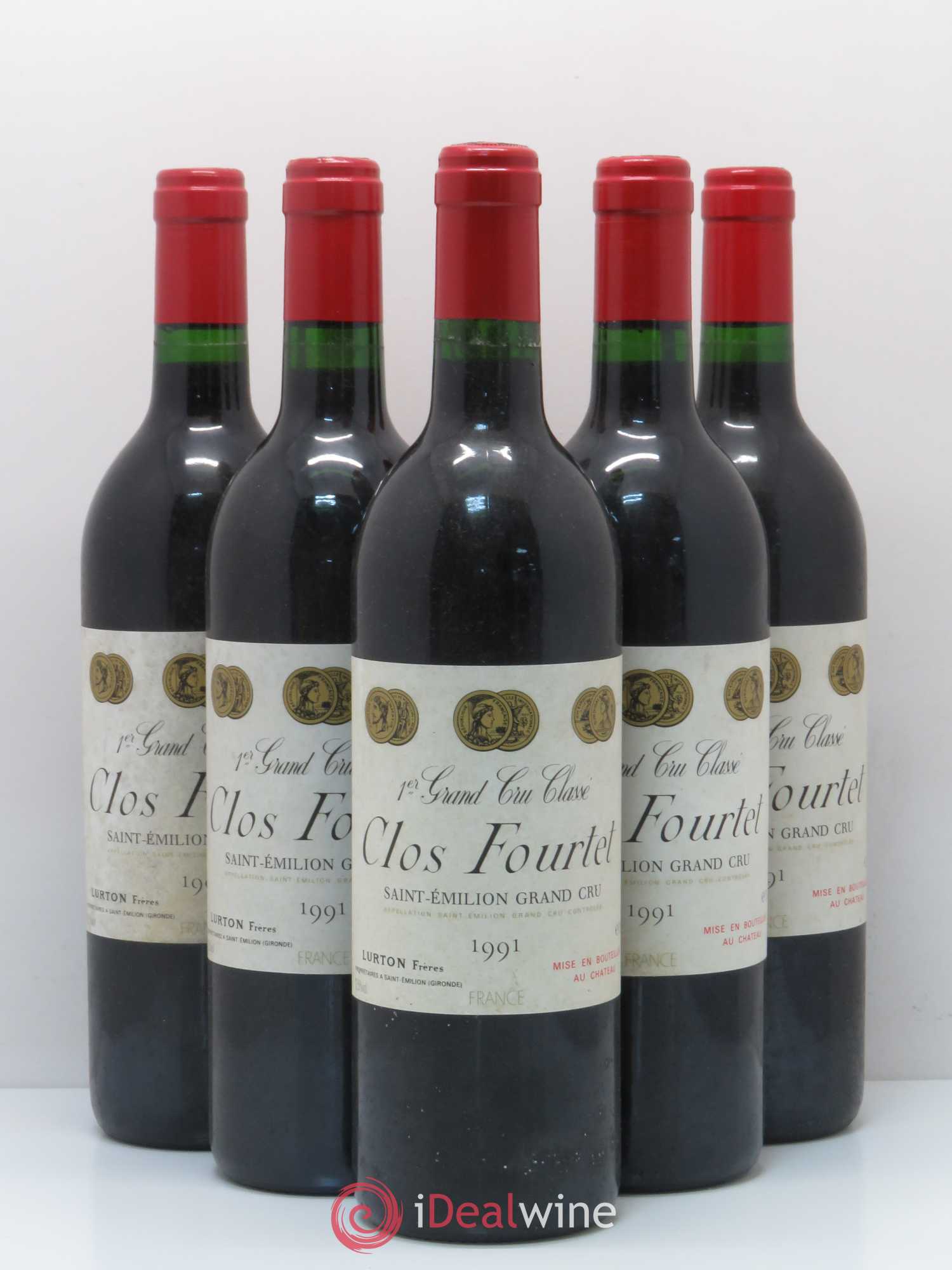 Clos Fourtet 1er Grand Cru Classé B 1991 - Lot de 5 bouteilles - 0