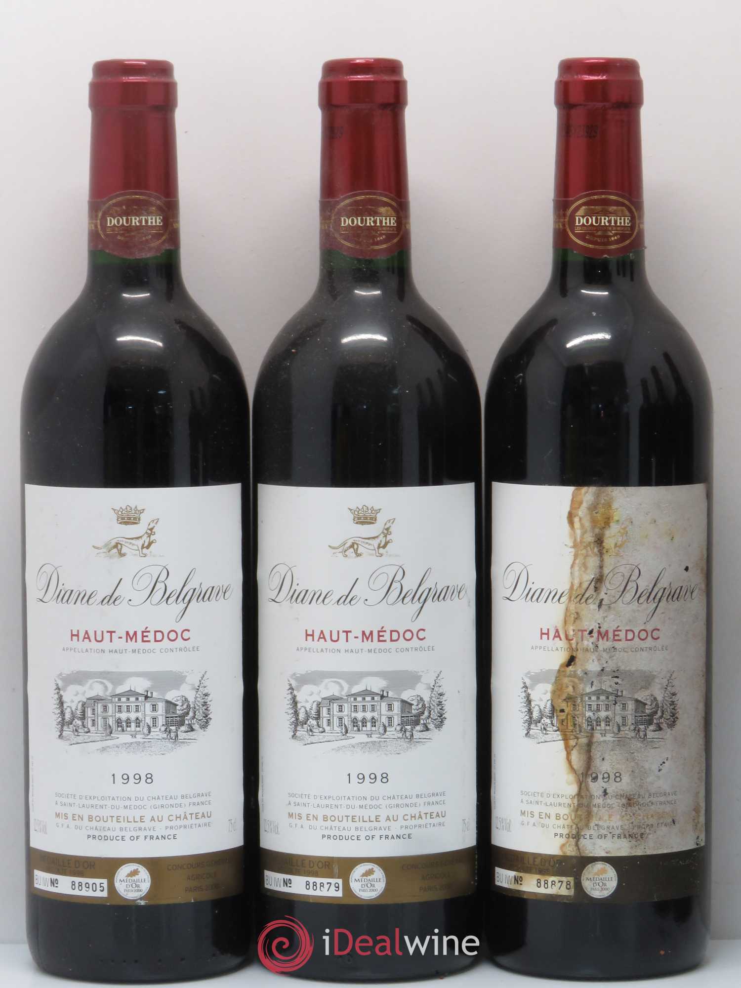 Haut Médoc Diane de Belgrave 1998 - Posten von 12 Flaschen - 3
