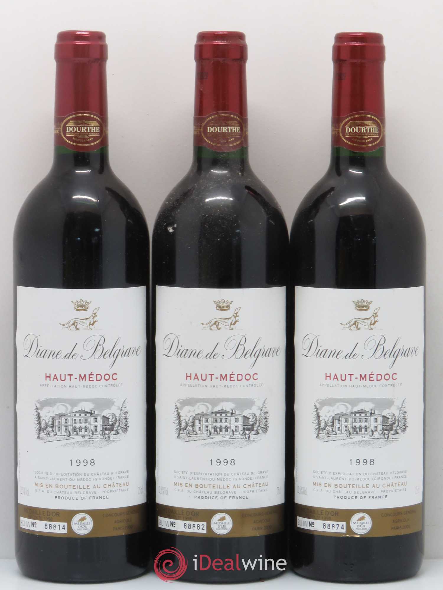 Haut Médoc Diane de Belgrave 1998 - Posten von 12 Flaschen - 4