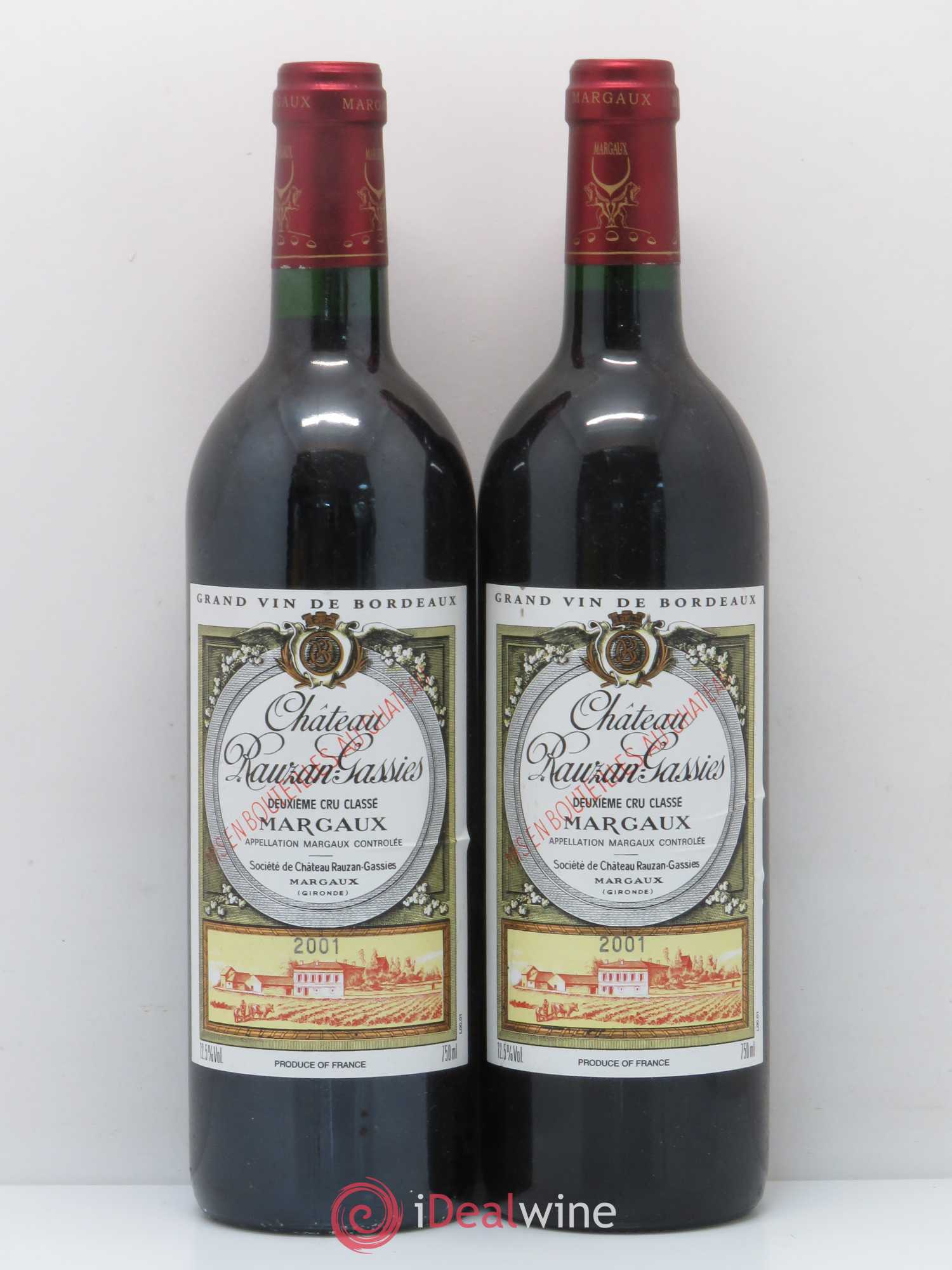 Château Rauzan-Gassies 2ème Grand Cru Classé 2001 - Lot de 2 bouteilles - 0