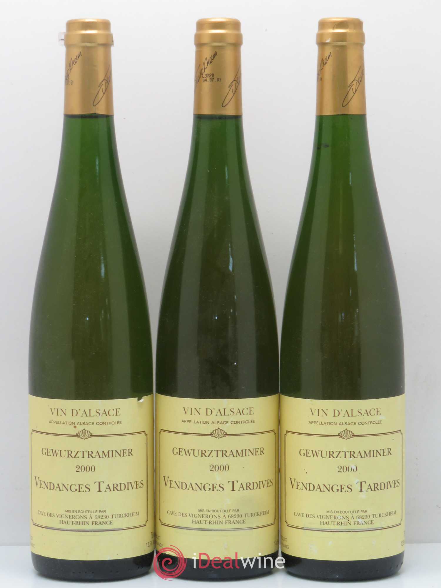 Gewurztraminer Vendanges Tardives Vignerons de Turckeim 2000 - Posten von 3 Flaschen - 0