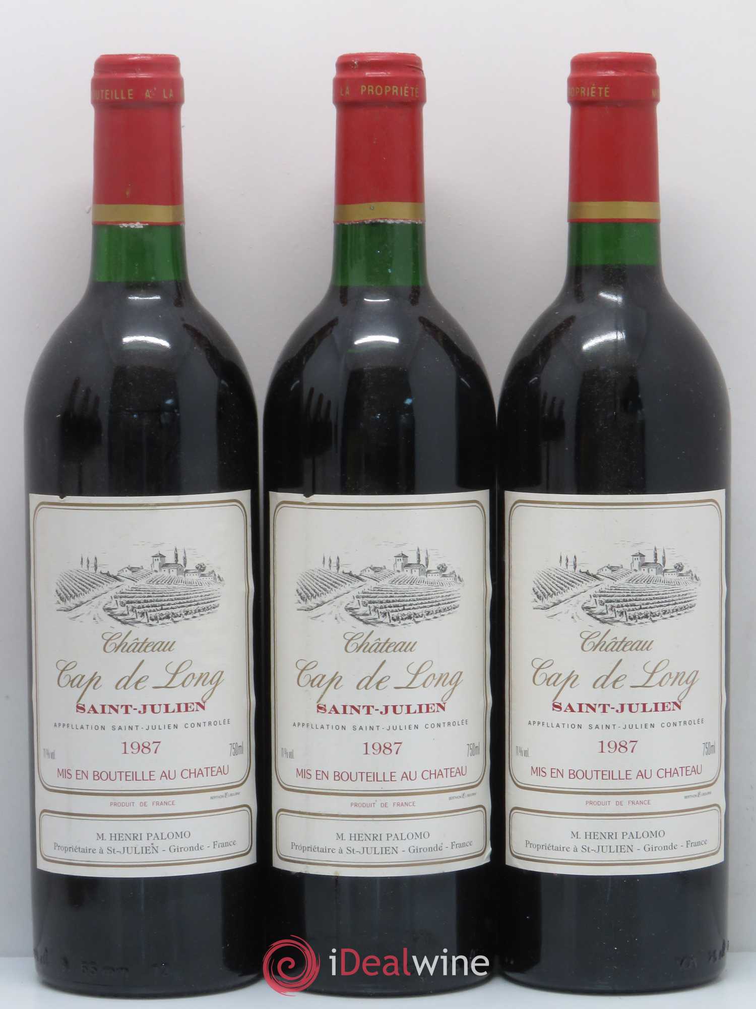 Saint-Julien Château Cap de Long 1987 - Posten von 6 Flaschen - 1