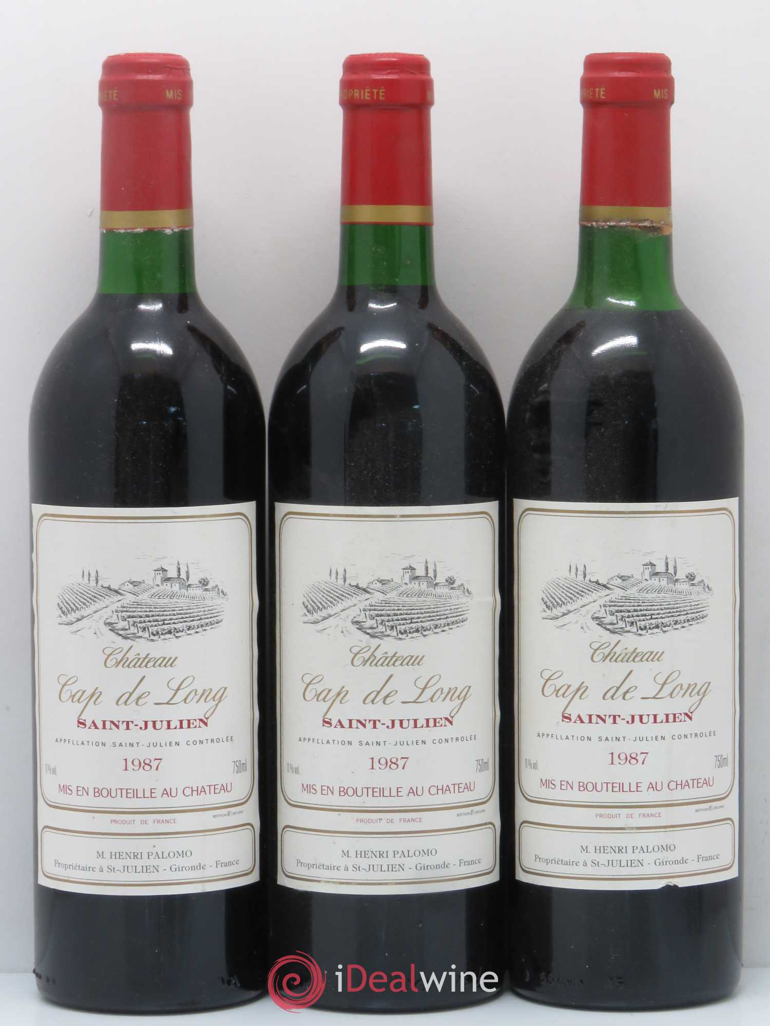 Saint-Julien Château Cap de Long 1987 - Posten von 6 Flaschen - 2