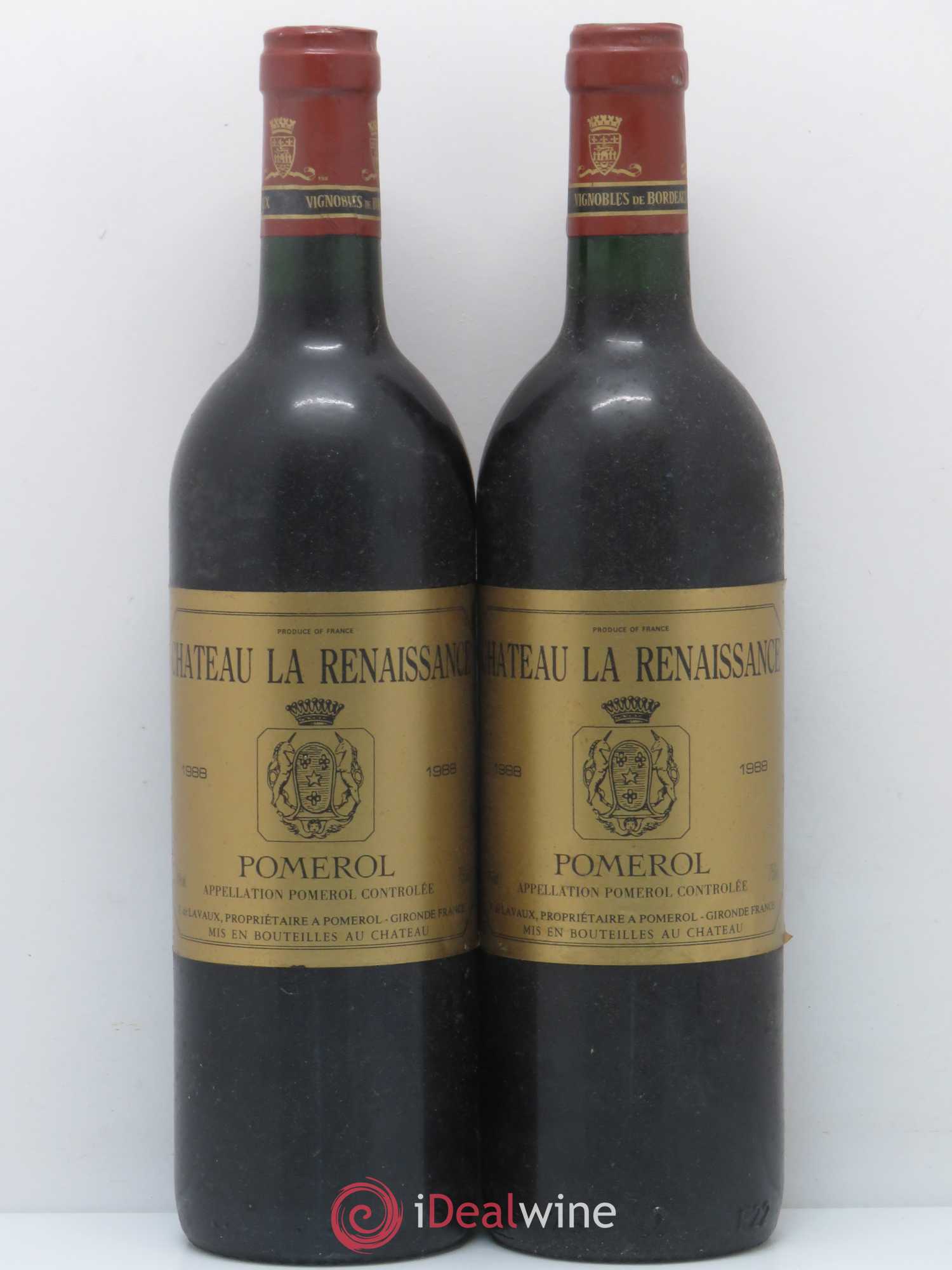 Pomerol Château la Renaissance 1988 - Lot de 2 bouteilles - 0
