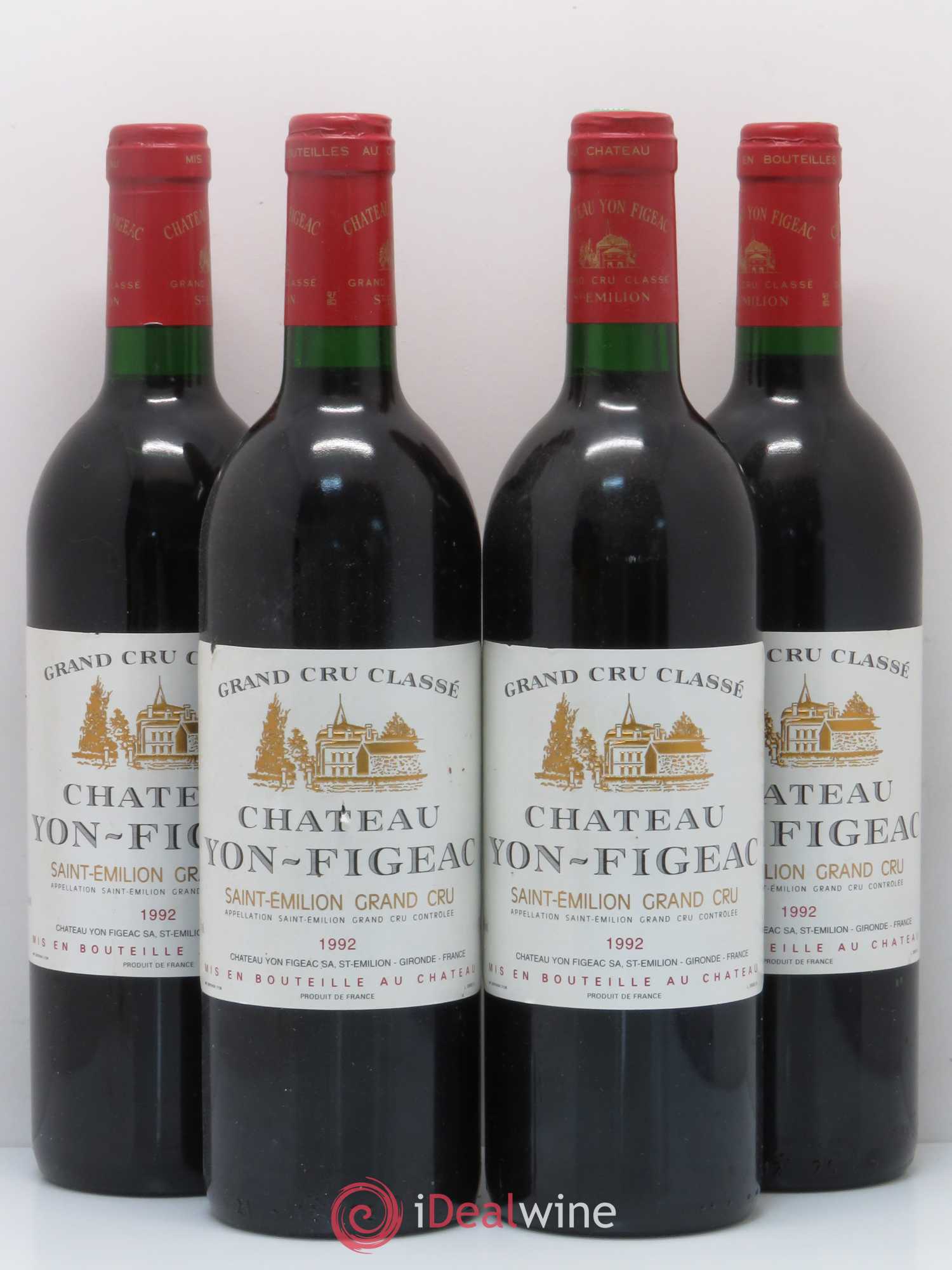 Château Yon Figeac Grand Cru Classé 1992 - Lot de 4 bouteilles - 0