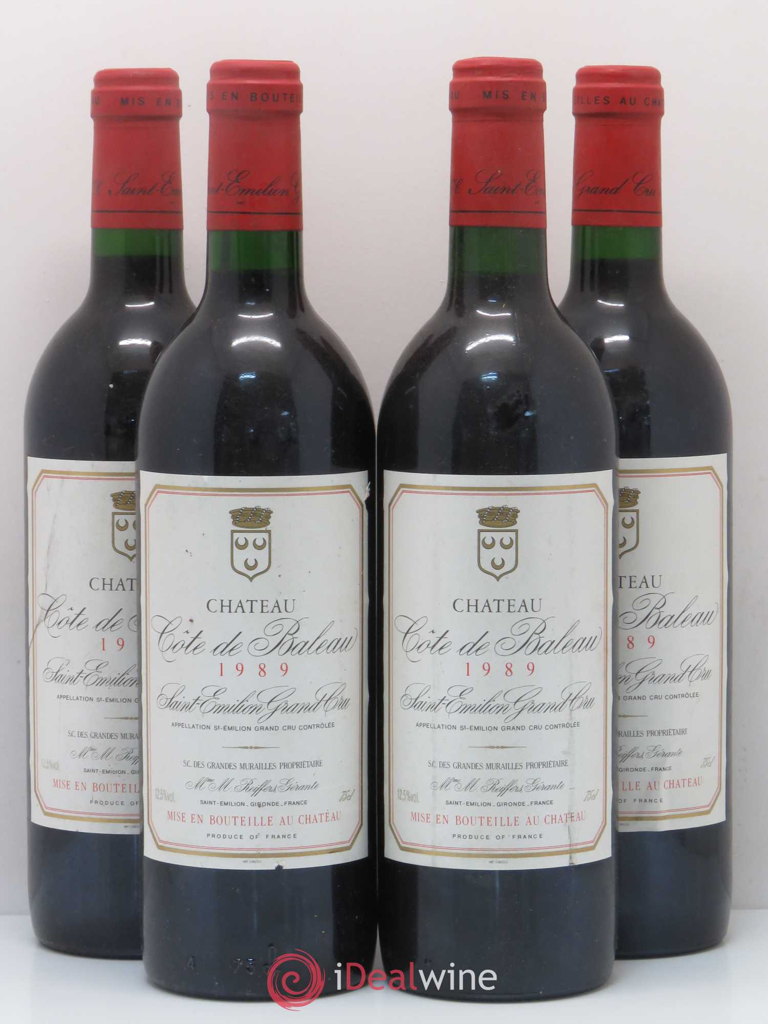 Saint-Émilion Château de Baleau 1989 - Posten von 4 Flaschen - 0
