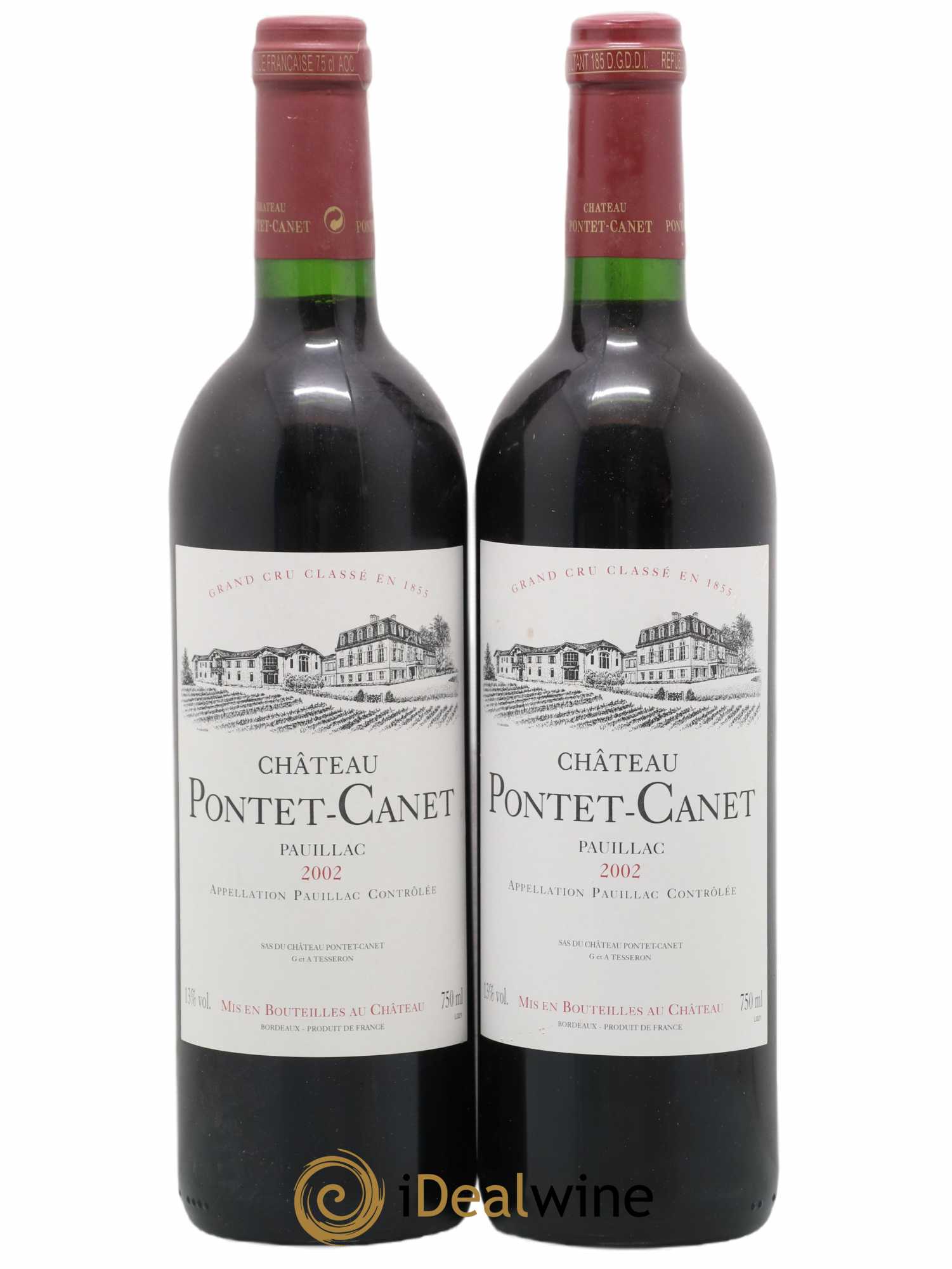 Château Pontet Canet 5ème Grand Cru Classé 2002 - Lot de 2 bouteilles - 0
