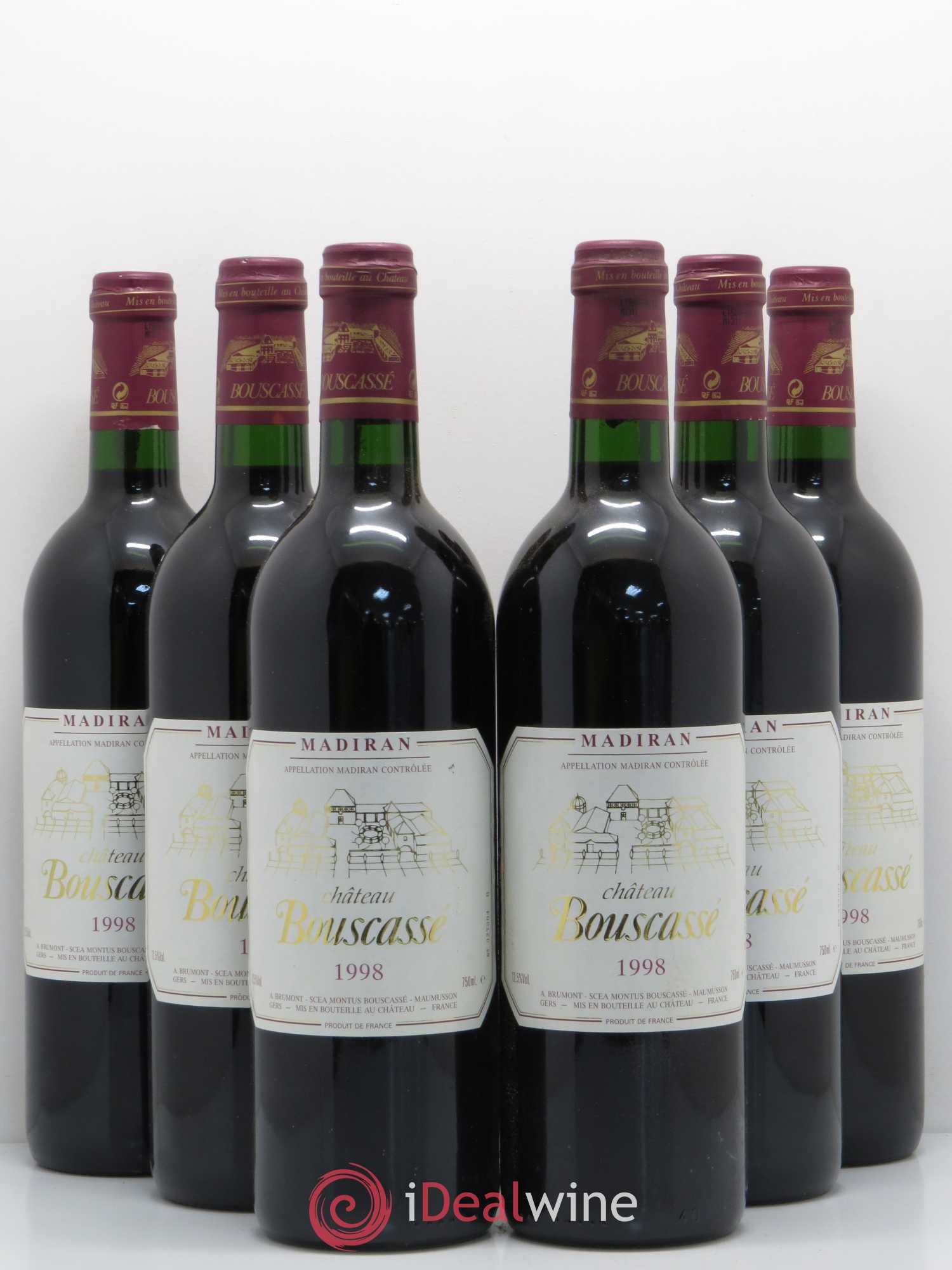 Madiran Château Bouscassé Alain Brumont 1998 - Lot de 6 bouteilles - 0