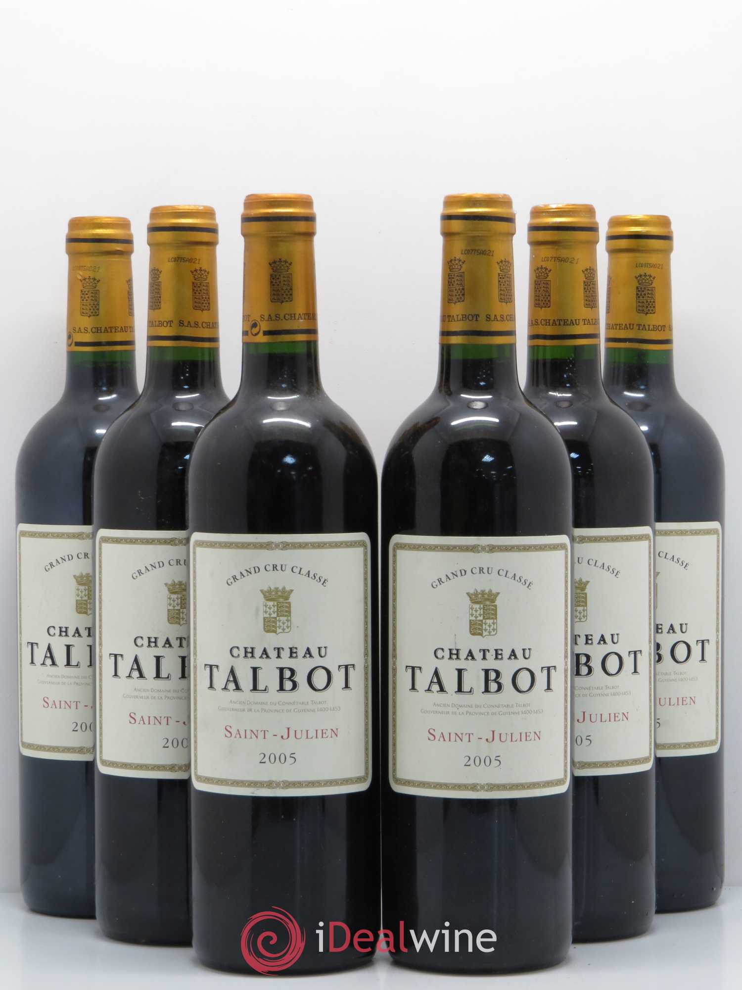Château Talbot 4ème Grand Cru Classé 2005 - Lot de 6 bouteilles - 0