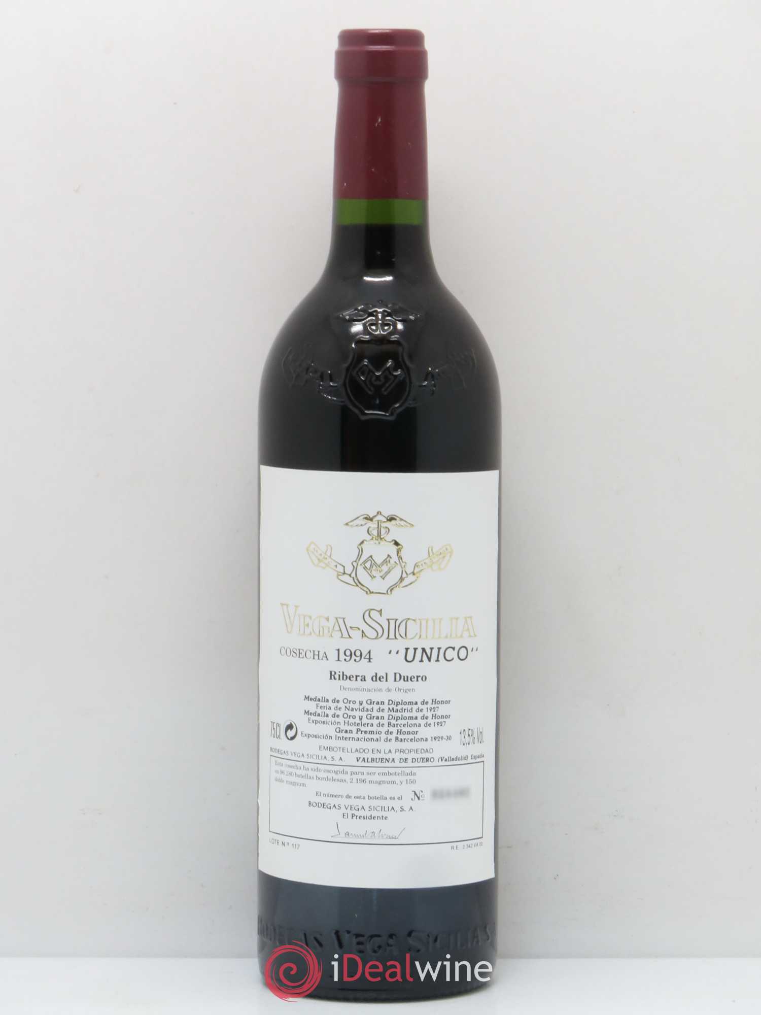 Ribera Del Duero DO Vega Sicilia Unico Famille Alvarez 1994 - Lot de 1 bouteille - 0