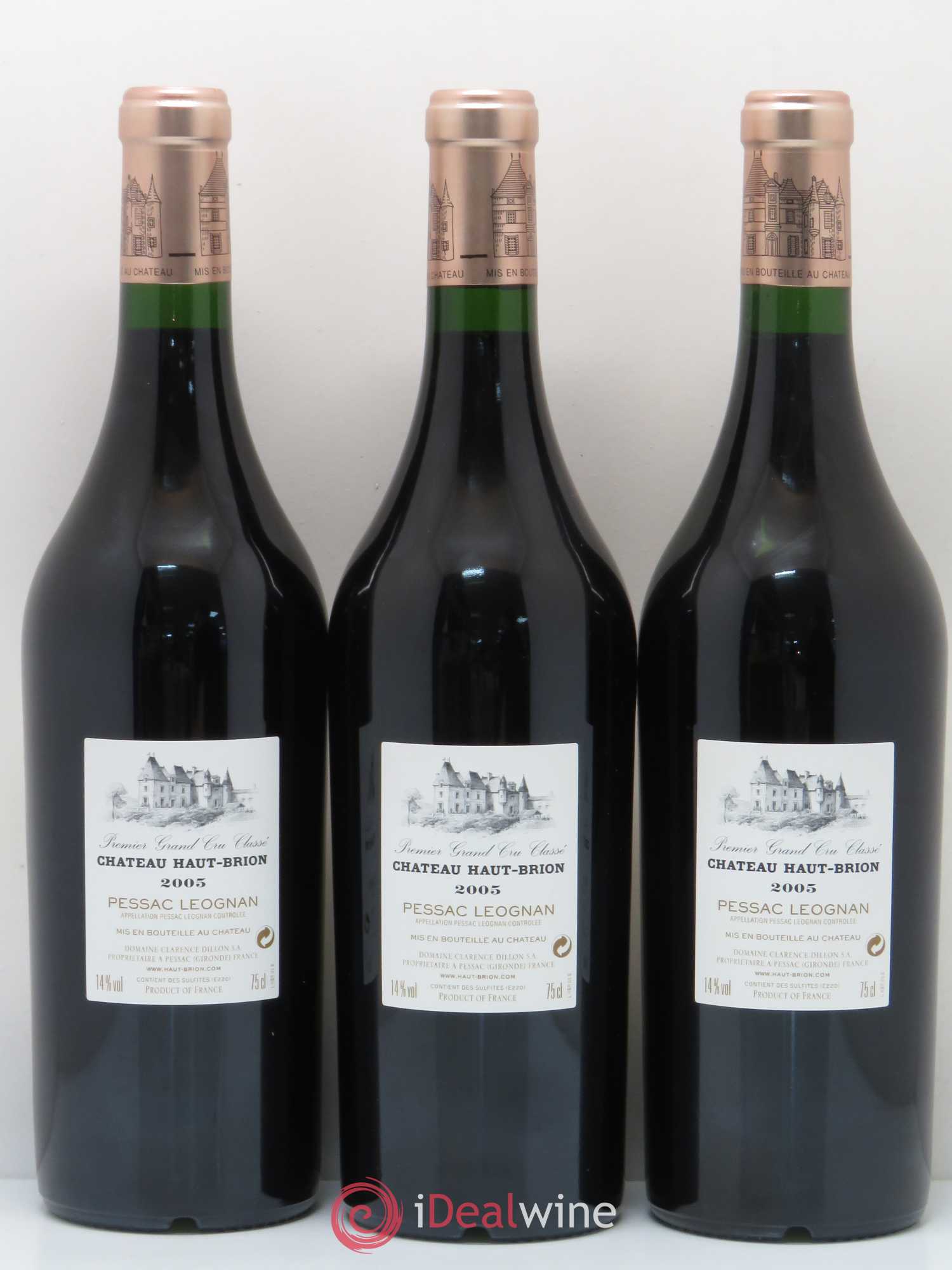 Château Haut Brion 1er Grand Cru Classé 2005 - Lot de 3 bouteilles - 1