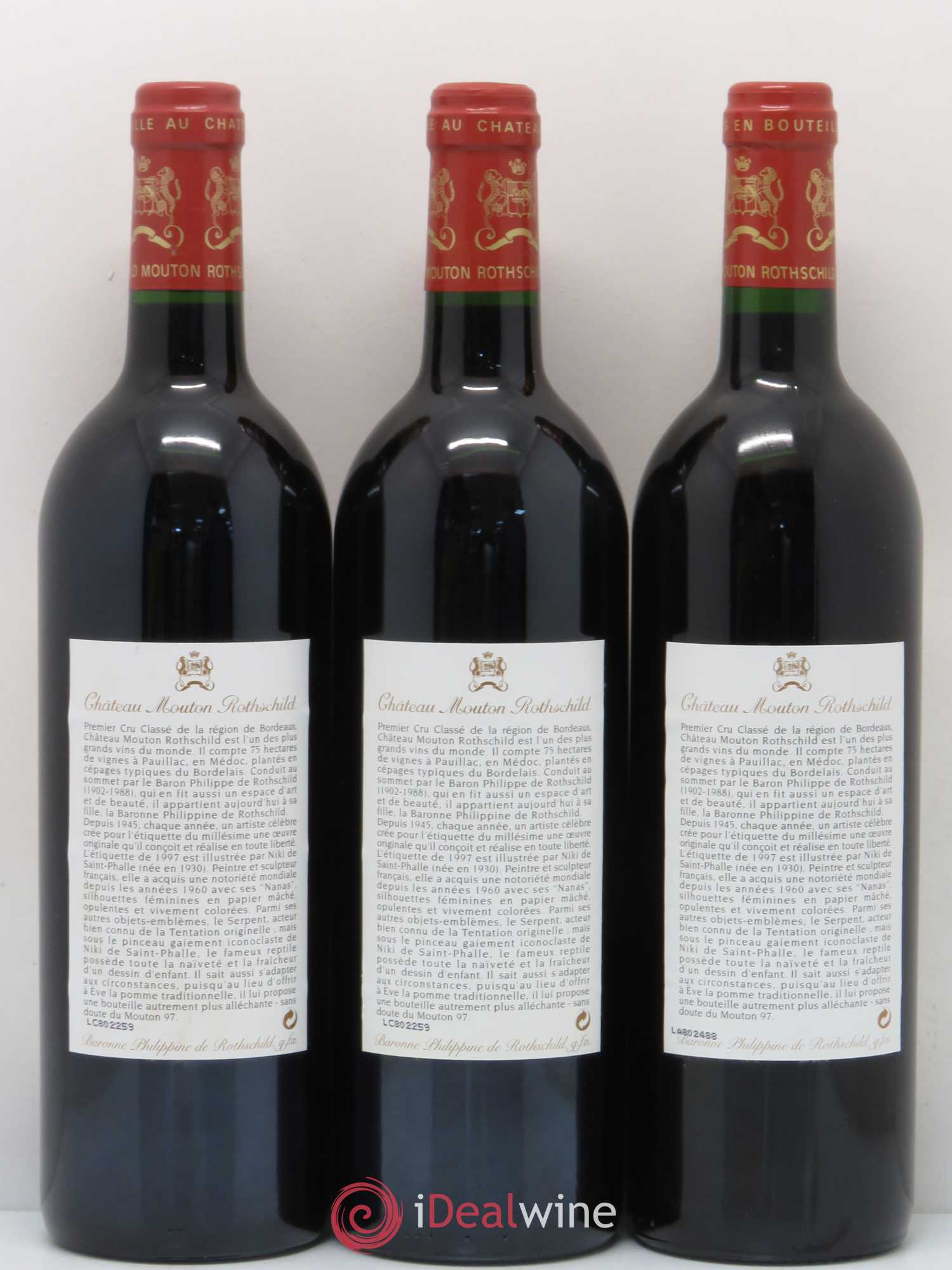 Château Mouton Rothschild 1er Grand Cru Classé 1997 - Lot de 12 bouteilles - 6