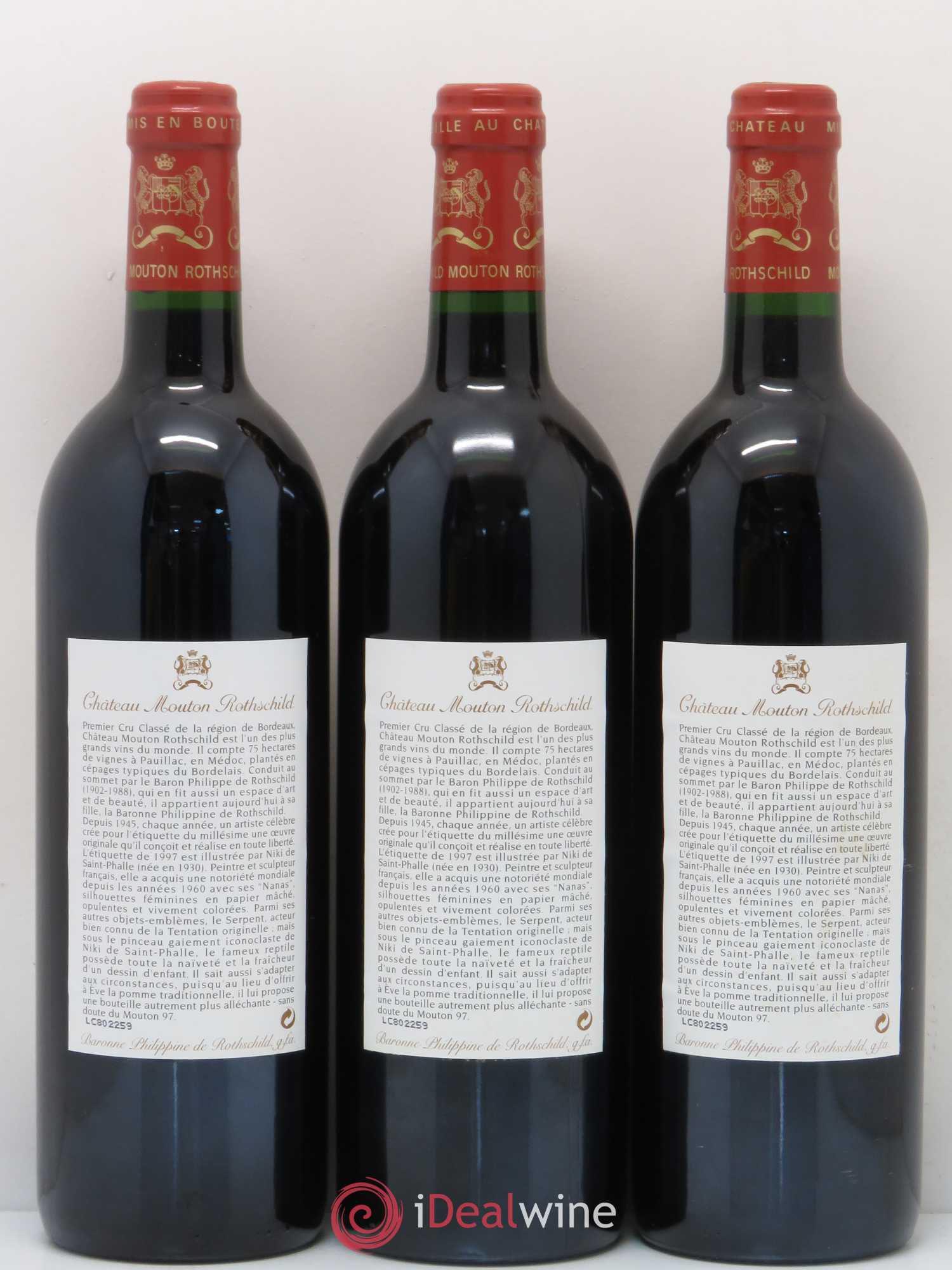 Château Mouton Rothschild 1er Grand Cru Classé 1997 - Lot de 12 bouteilles - 8