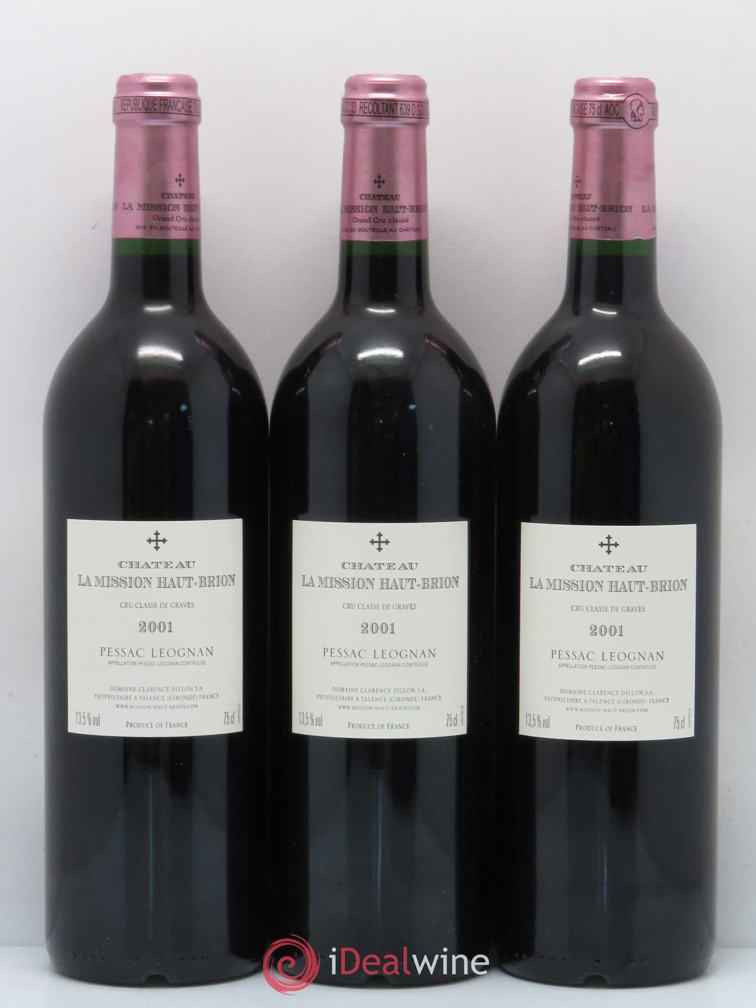 Château la Mission Haut-Brion Cru Classé de Graves 2001 - Lot de 6 bouteilles - 4