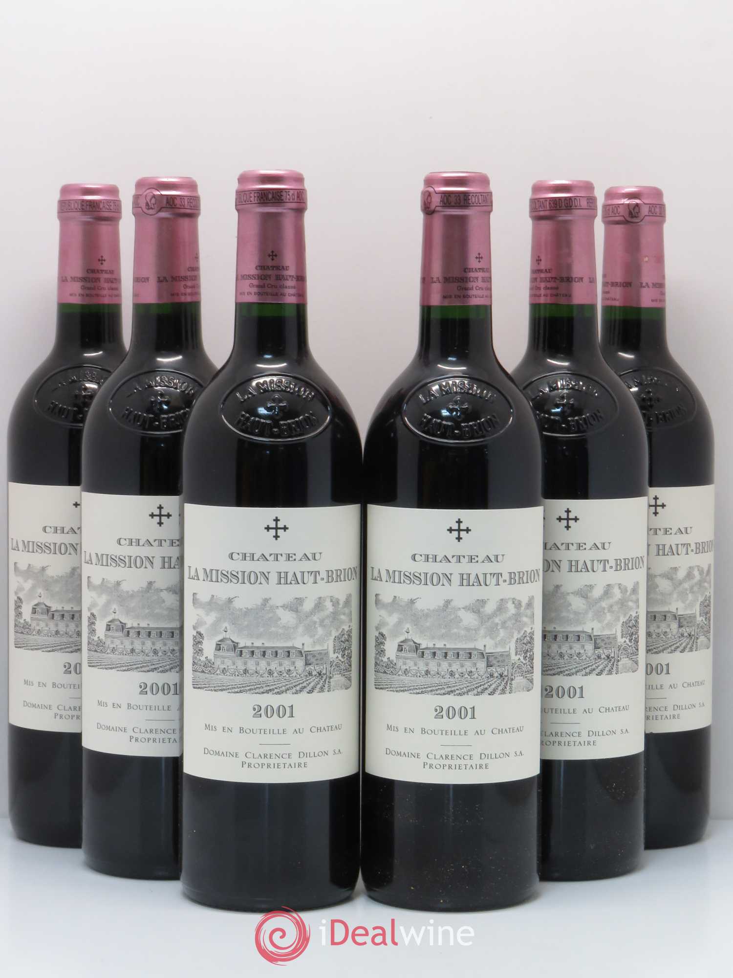 Château la Mission Haut-Brion Cru Classé de Graves 2001 - Lot de 6 bouteilles - 0
