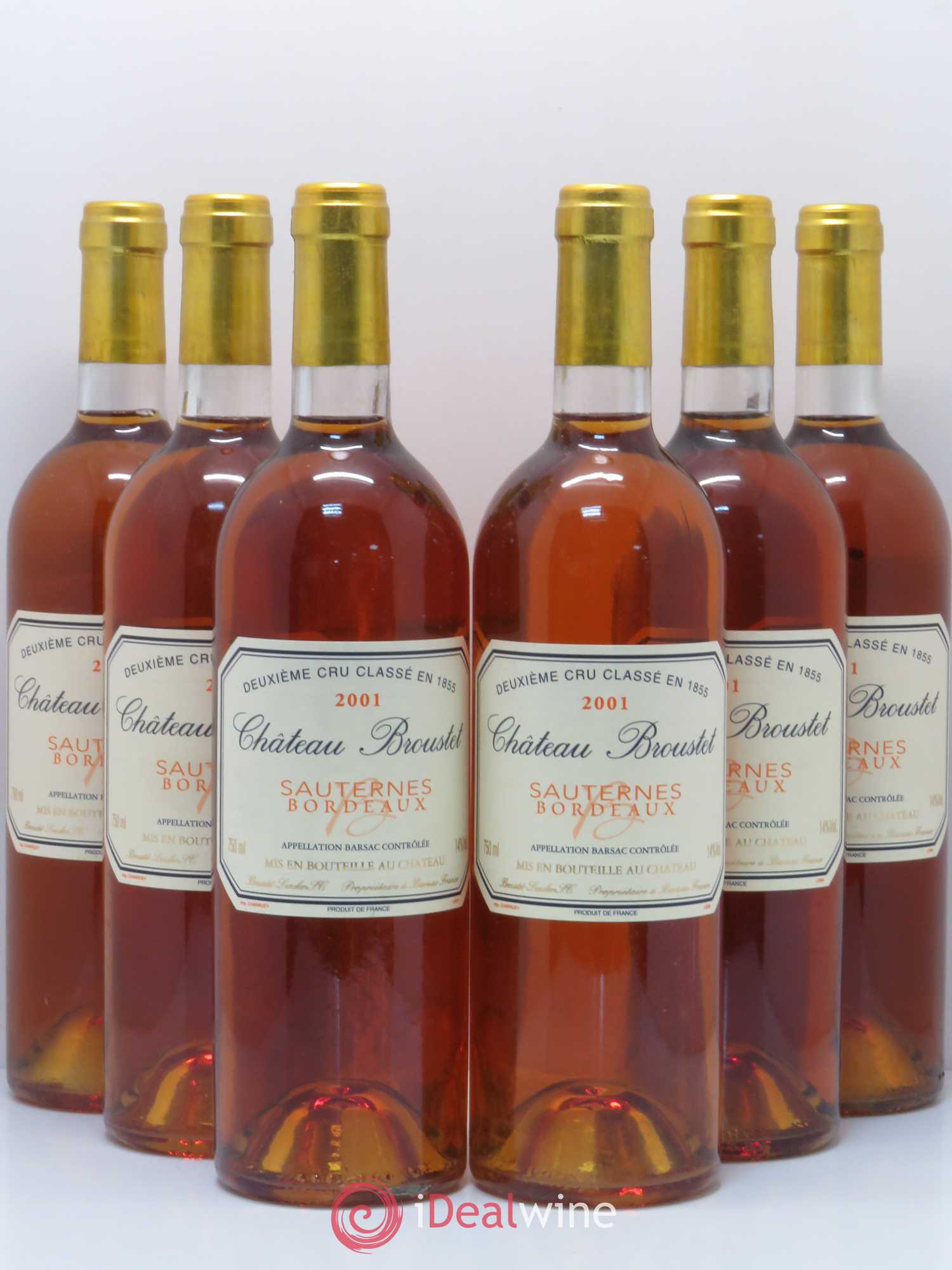 Château Broustet 2ème Grand Cru Classé 2001 - Lotto di 6 bottiglie - 0