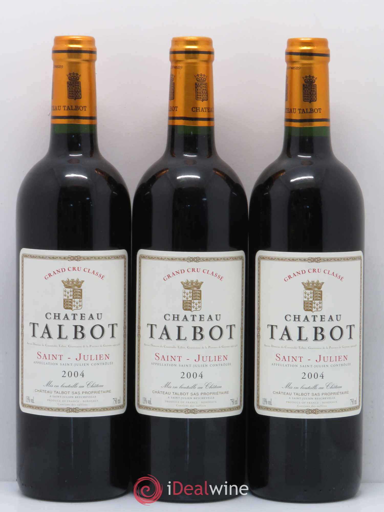 Château Talbot 4ème Grand Cru Classé 2004 - Lot de 12 bouteilles - 1