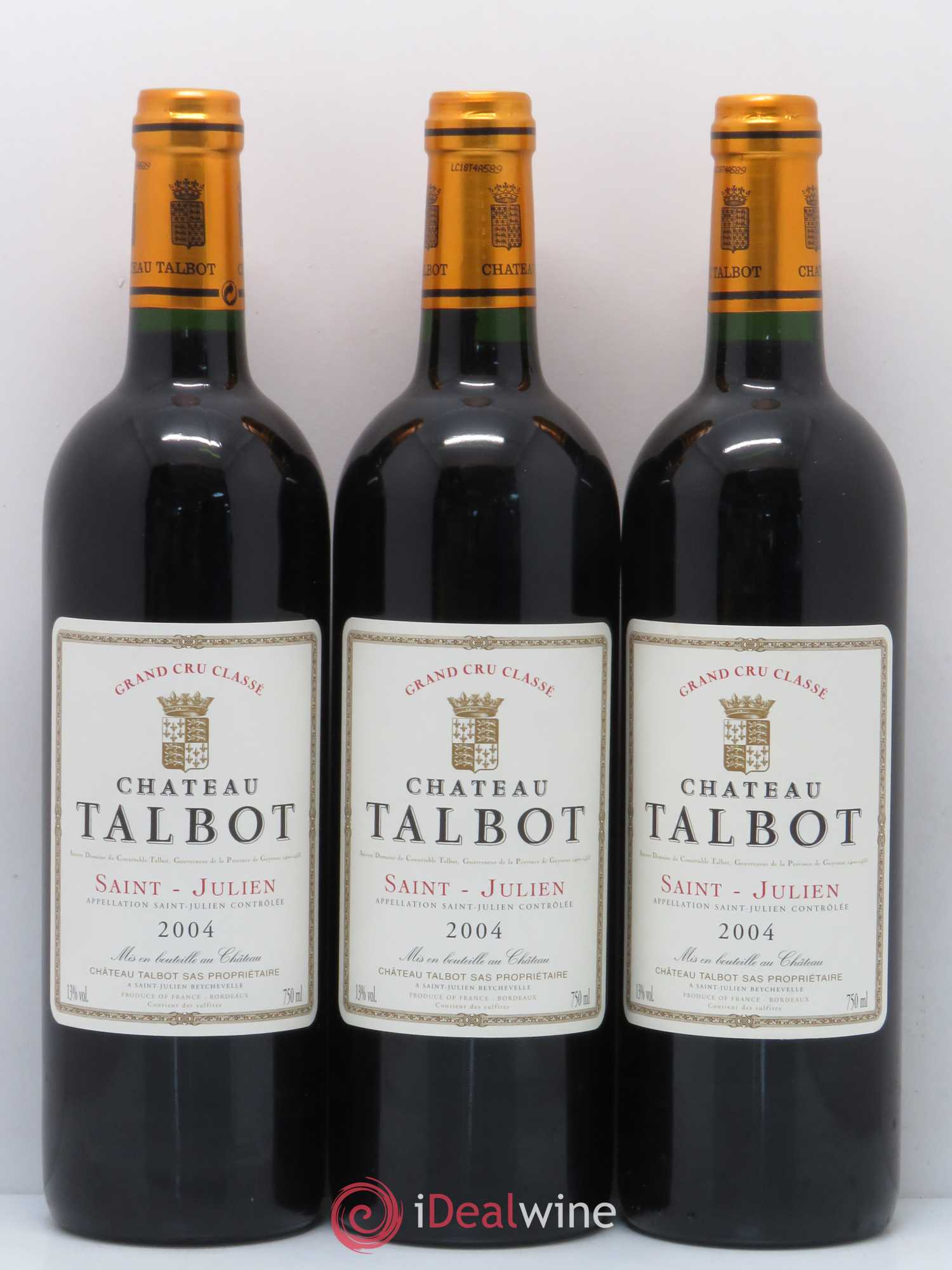 Château Talbot 4ème Grand Cru Classé 2004 - Lot de 12 bouteilles - 2