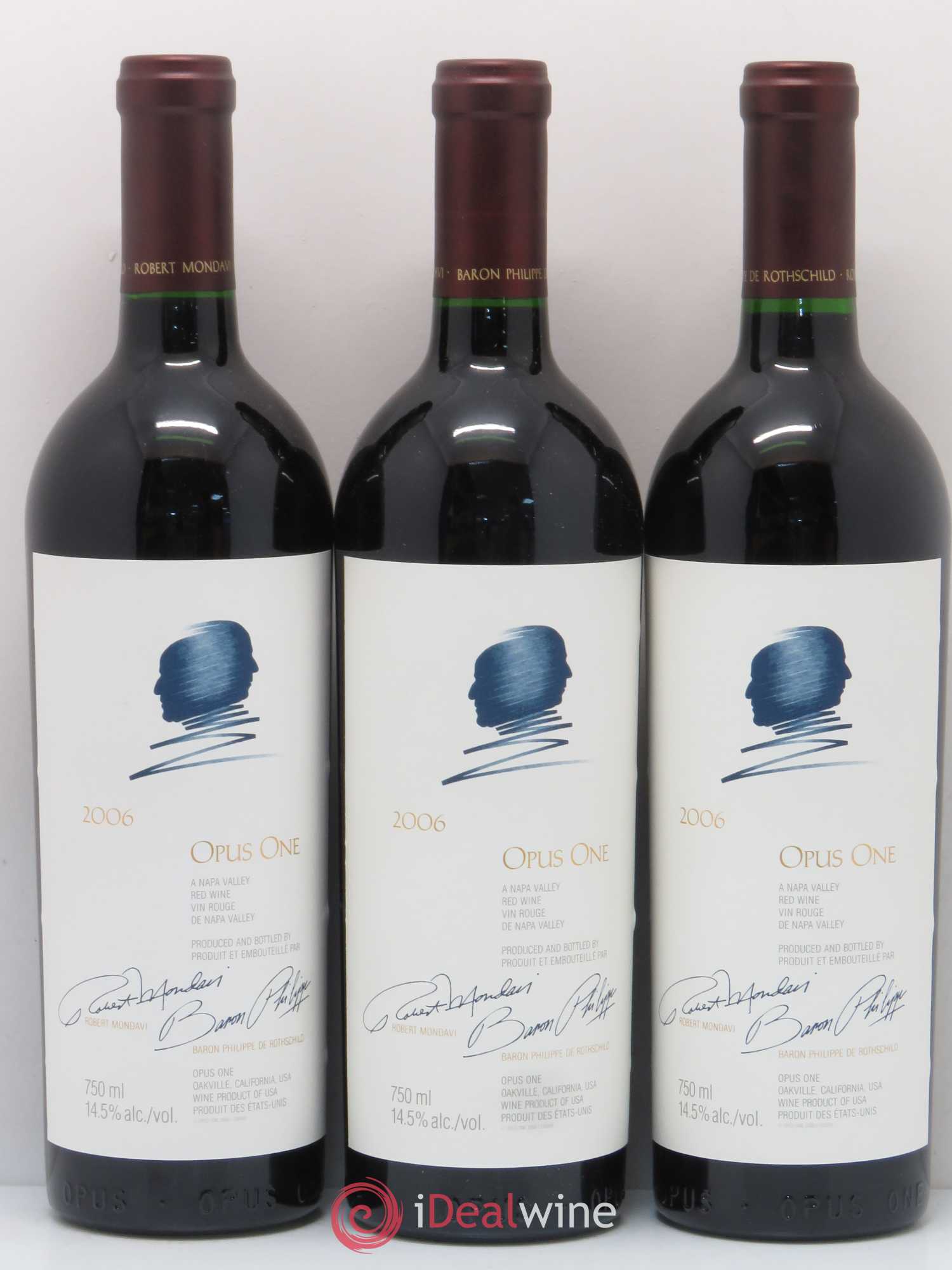 Napa Valley Opus One Robert Mondavi 2006 - Lot de 3 bouteilles - 0