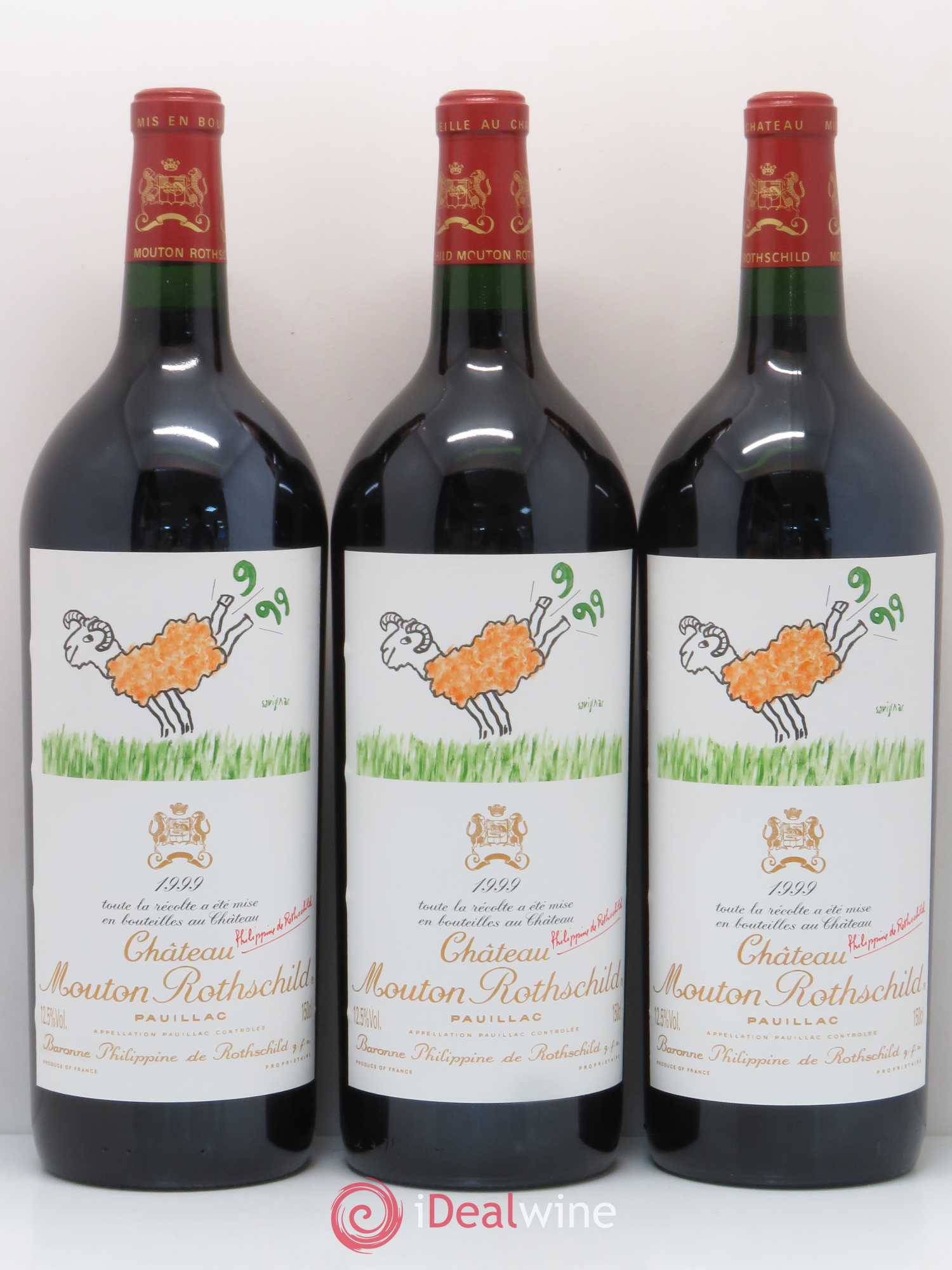 Château Mouton Rothschild 1er Grand Cru Classé 1999 - Lot de 6 magnums - 1