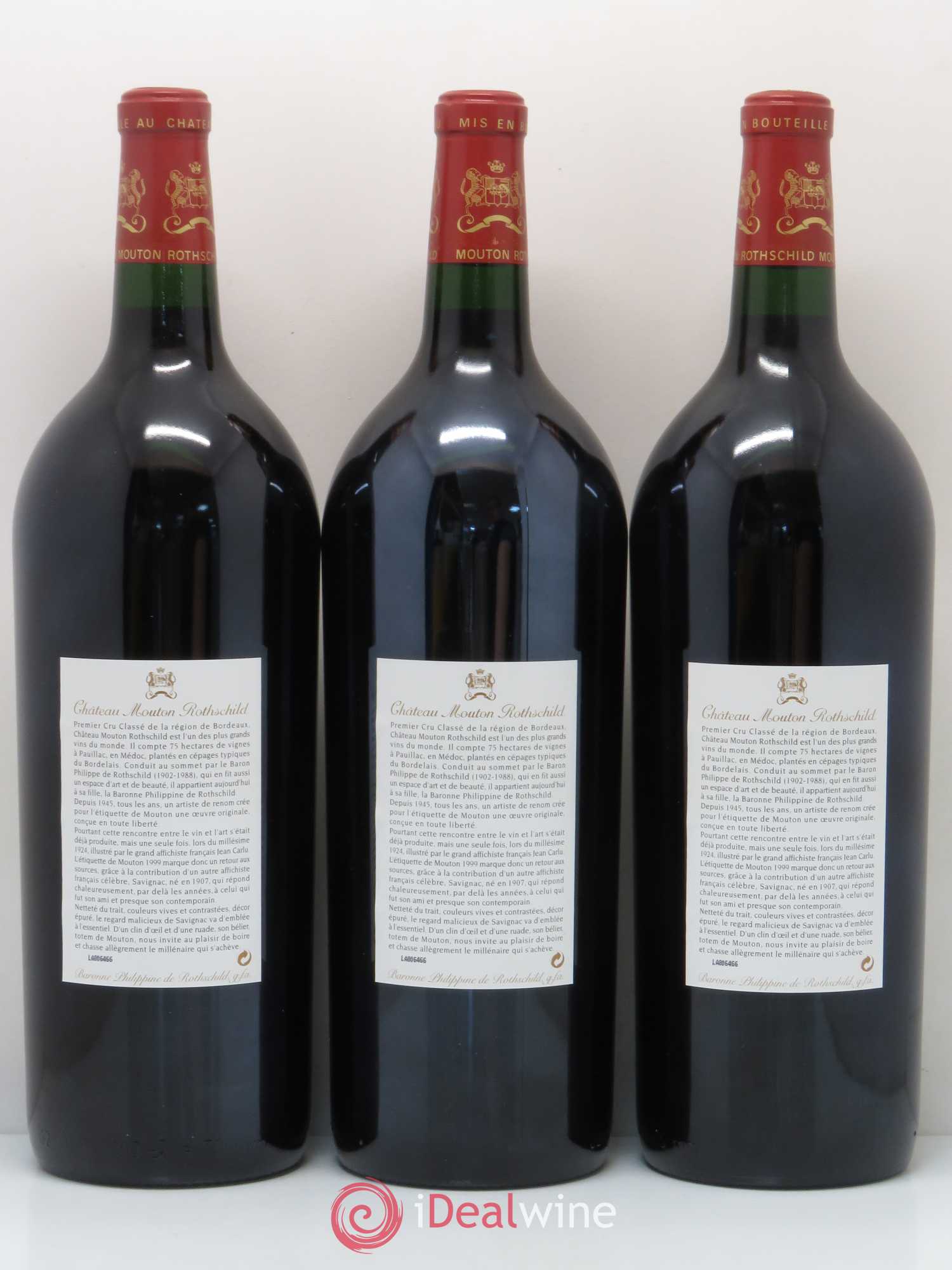 Château Mouton Rothschild 1er Grand Cru Classé 1999 - Lot de 6 magnums - 2