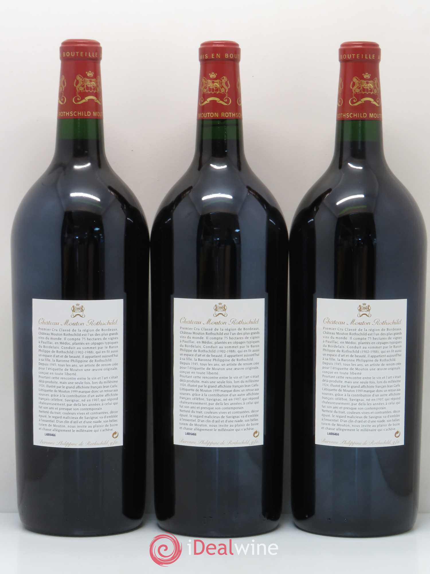 Château Mouton Rothschild 1er Grand Cru Classé 1999 - Lot de 6 magnums - 4