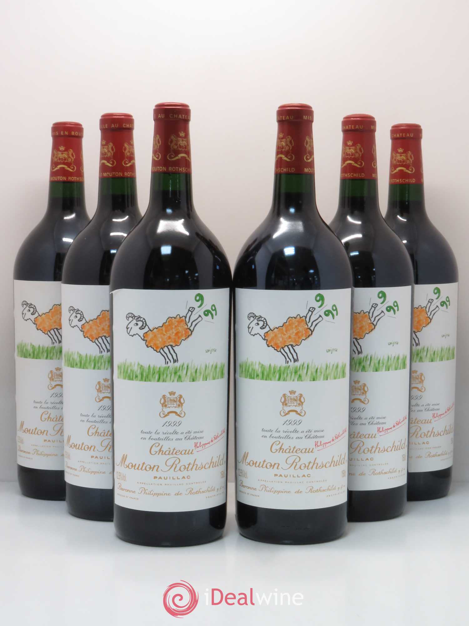 Château Mouton Rothschild 1er Grand Cru Classé 1999 - Lot de 6 magnums - 0