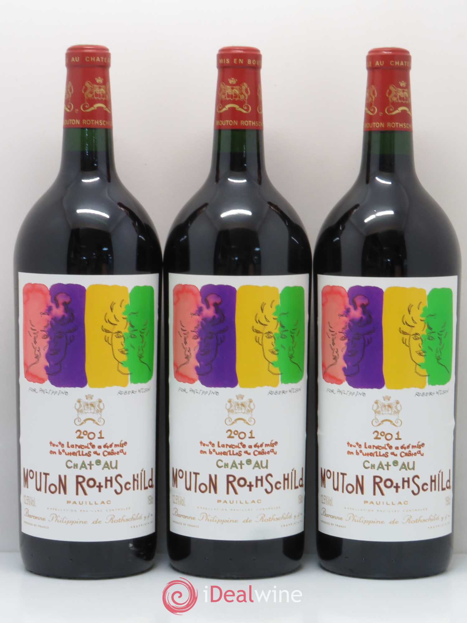 Château Mouton Rothschild 1er Grand Cru Classé 2001 - Lot de 6 magnums - 1