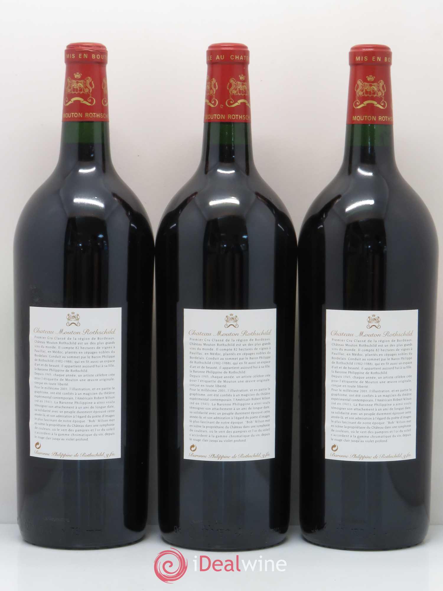 Château Mouton Rothschild 1er Grand Cru Classé 2001 - Lot de 6 magnums - 2