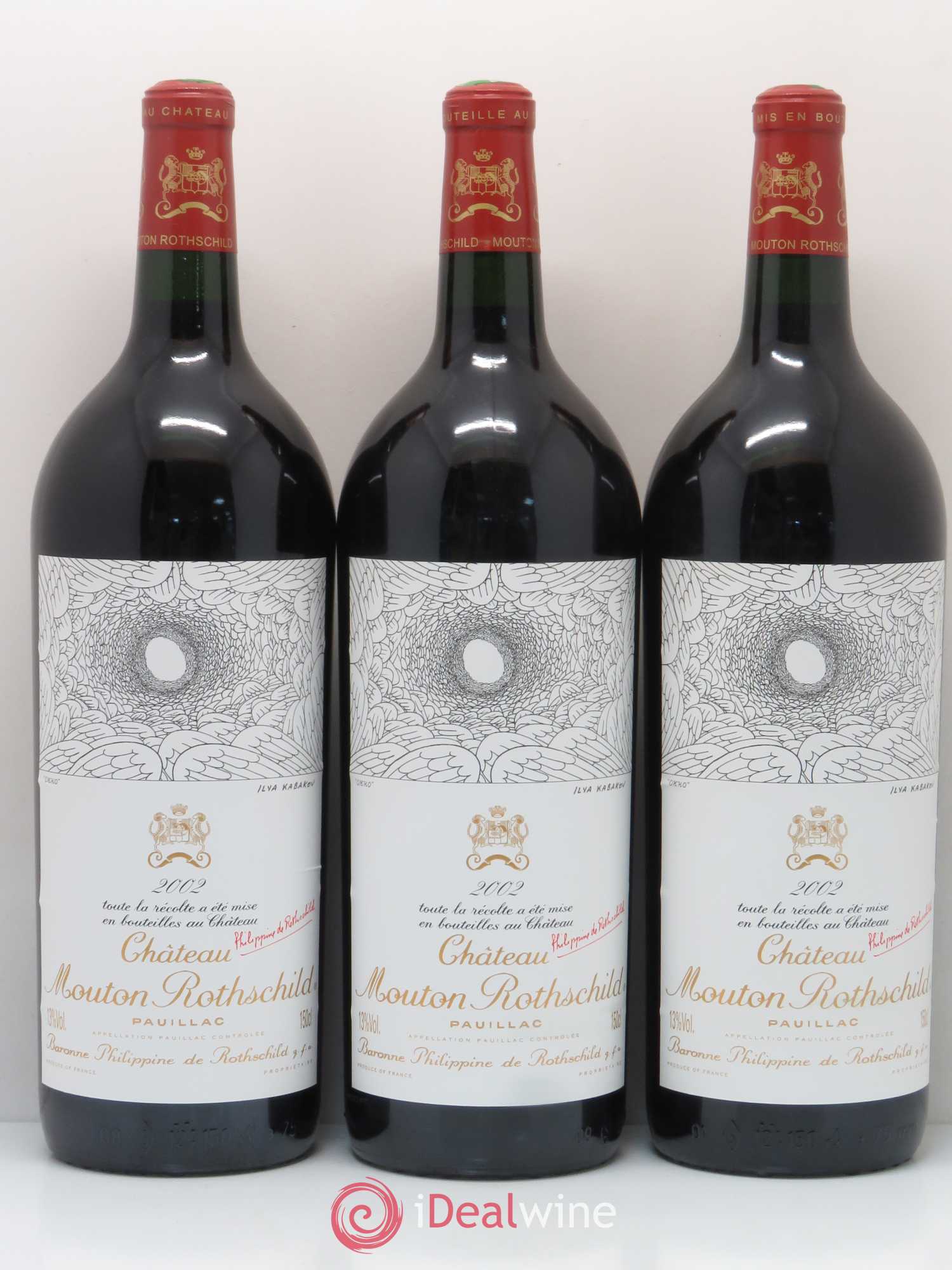 Château Mouton Rothschild 1er Grand Cru Classé 2002 - Lot de 6 magnums - 1